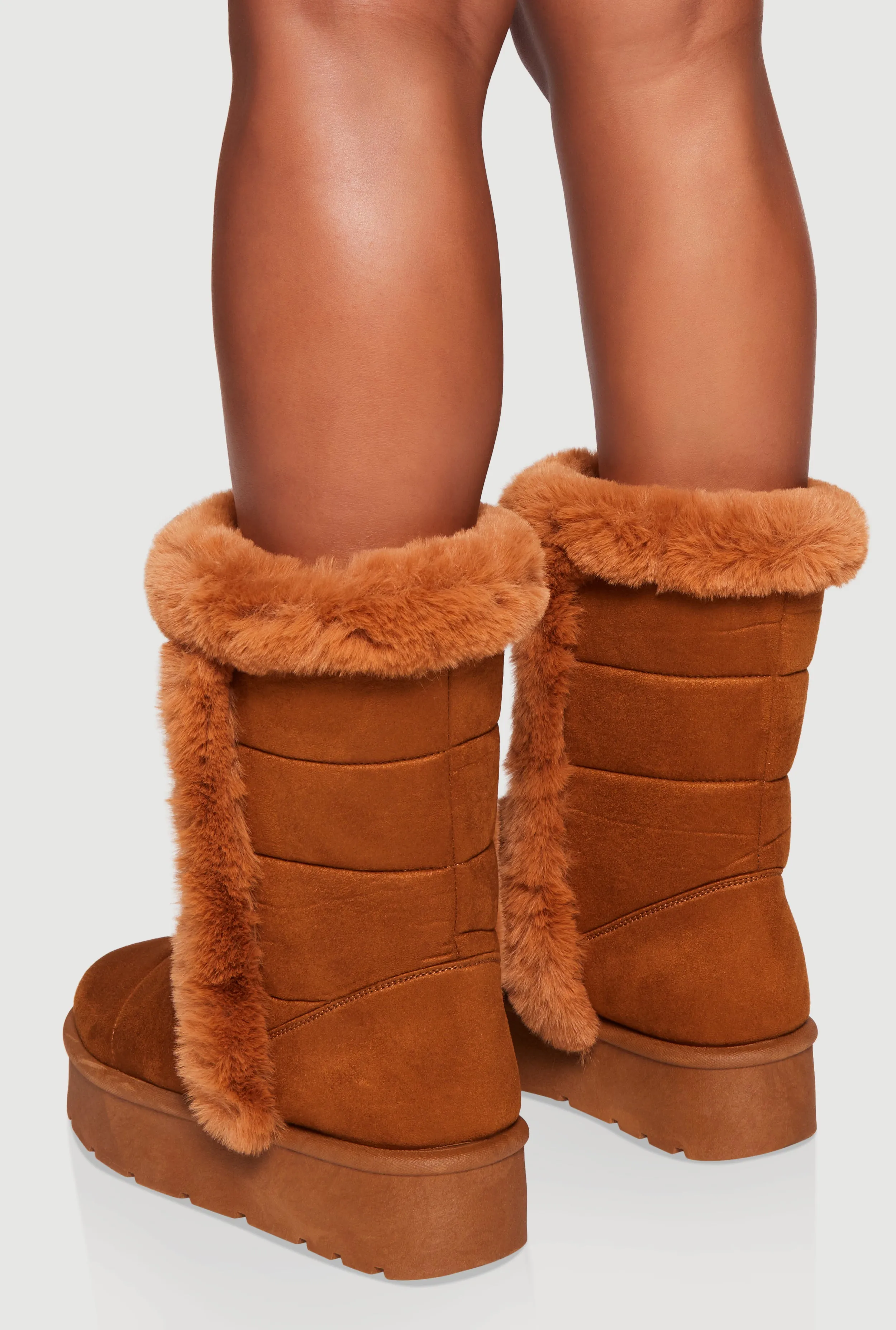 Faux Fur Lined Faux Suede Platform Boots sold by Rainbow product image thumbnail 3