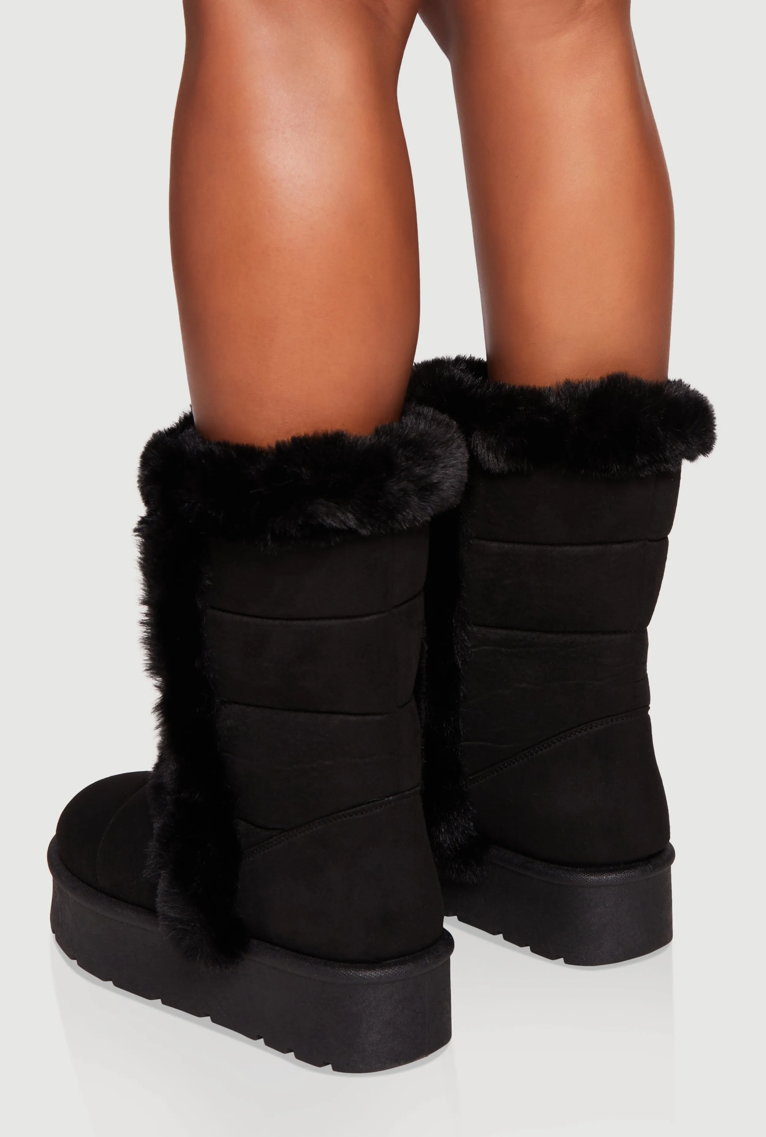 Faux Fur Lined Faux Suede Platform Boots sold by Rainbow product image thumbnail 3