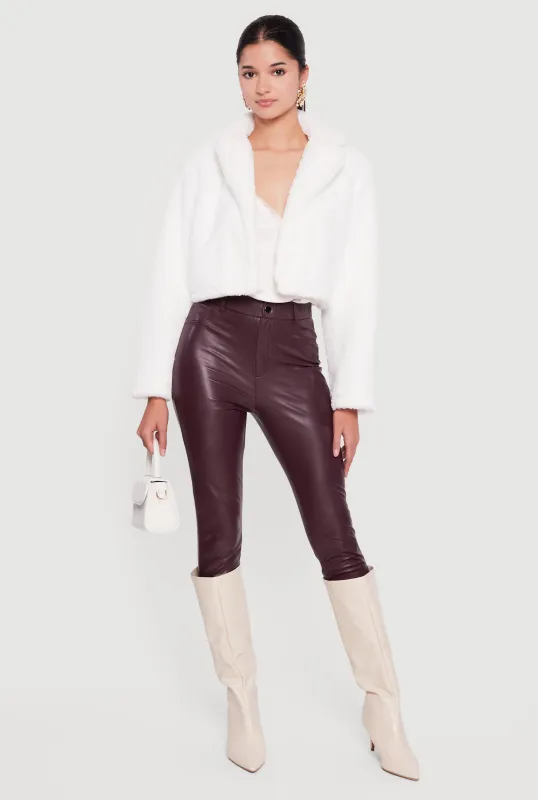 Faux Fur Cropped One Button Jacket sold by Rainbow