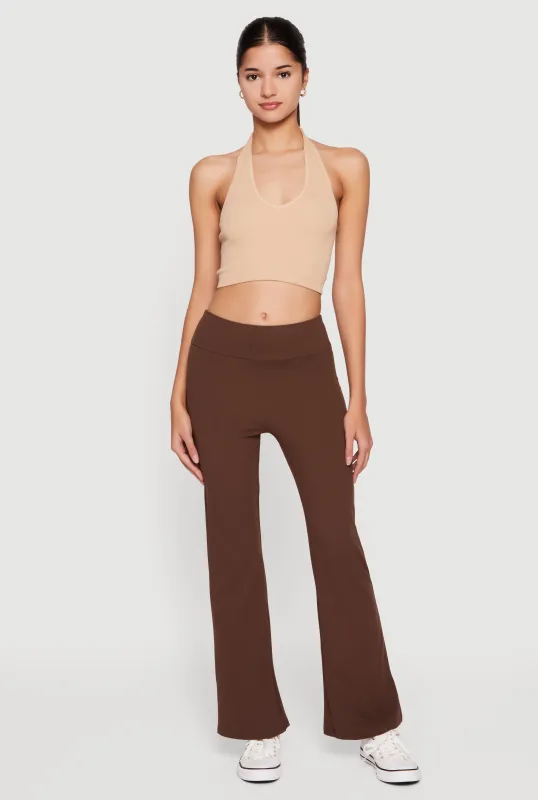 Mid Rise Brushed Knit Bootcut Pants sold by Rainbow