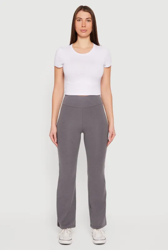 Mid Rise Brushed Knit Bootcut Pants sold by Rainbow