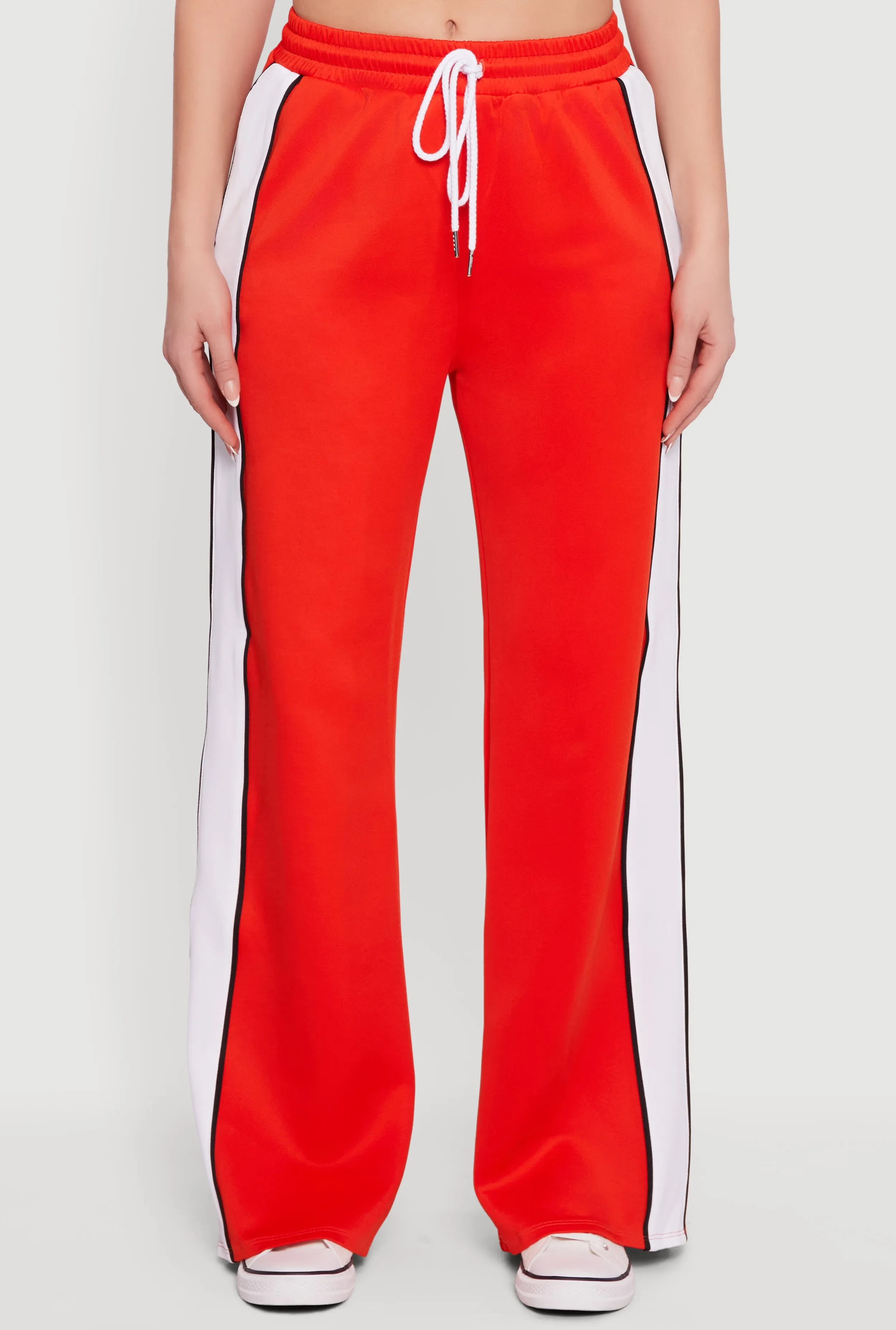 Contrast Trim Piping High Waisted Wide Leg Pants sold by Rainbow product image thumbnail 3