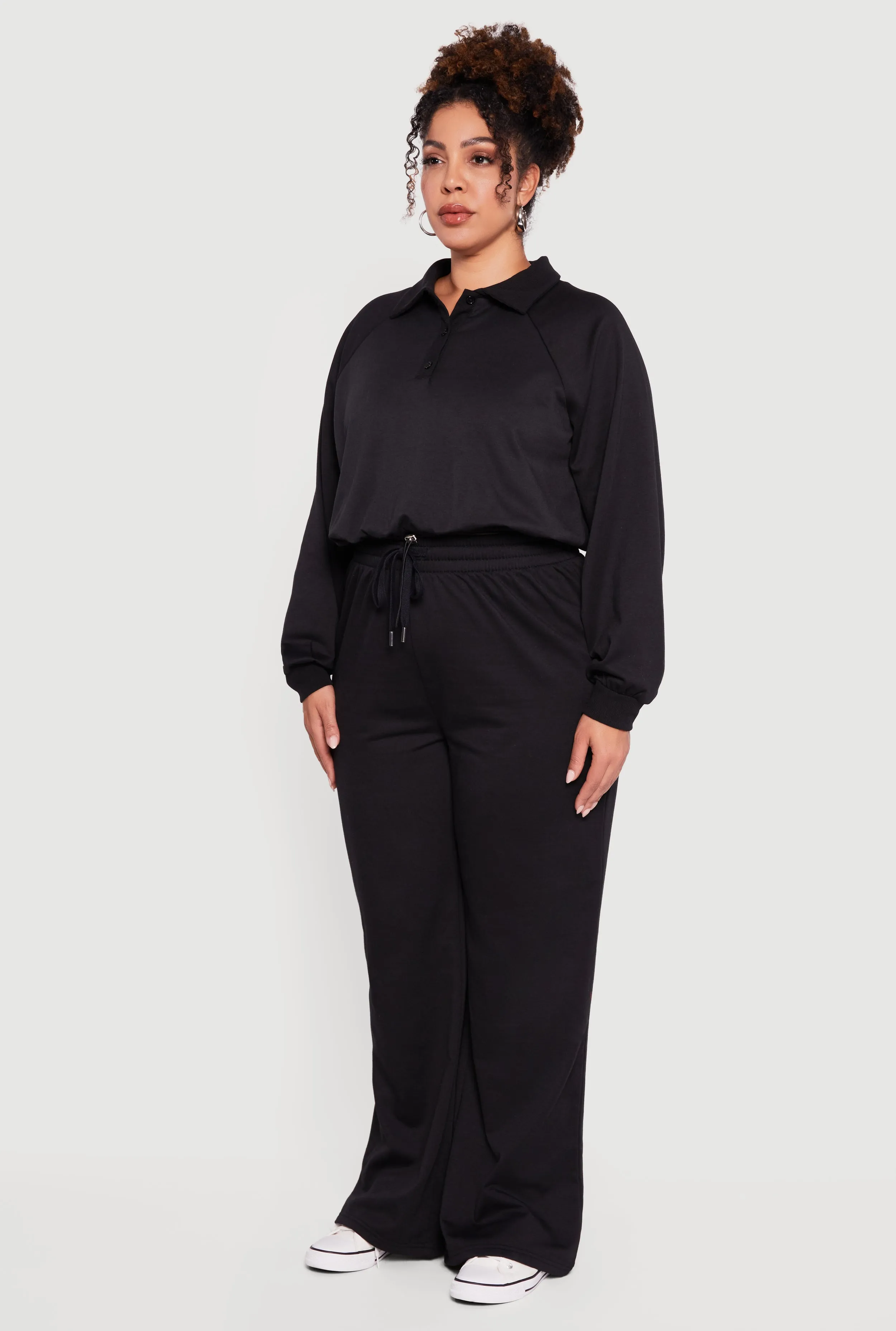 Plus Size Almost Famous Drawstring Hem Collared Pullover sold by Rainbow product image thumbnail 5