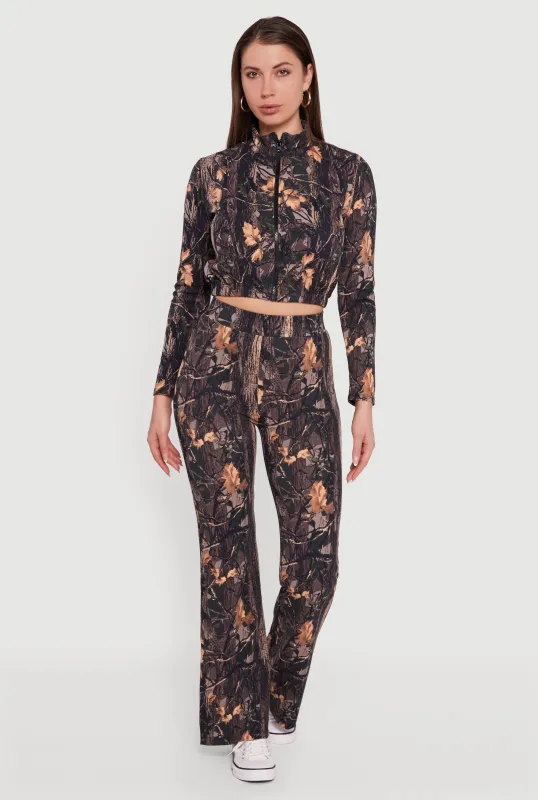 Tree Camo Scuba High Waisted Pull On Pants sold by Rainbow