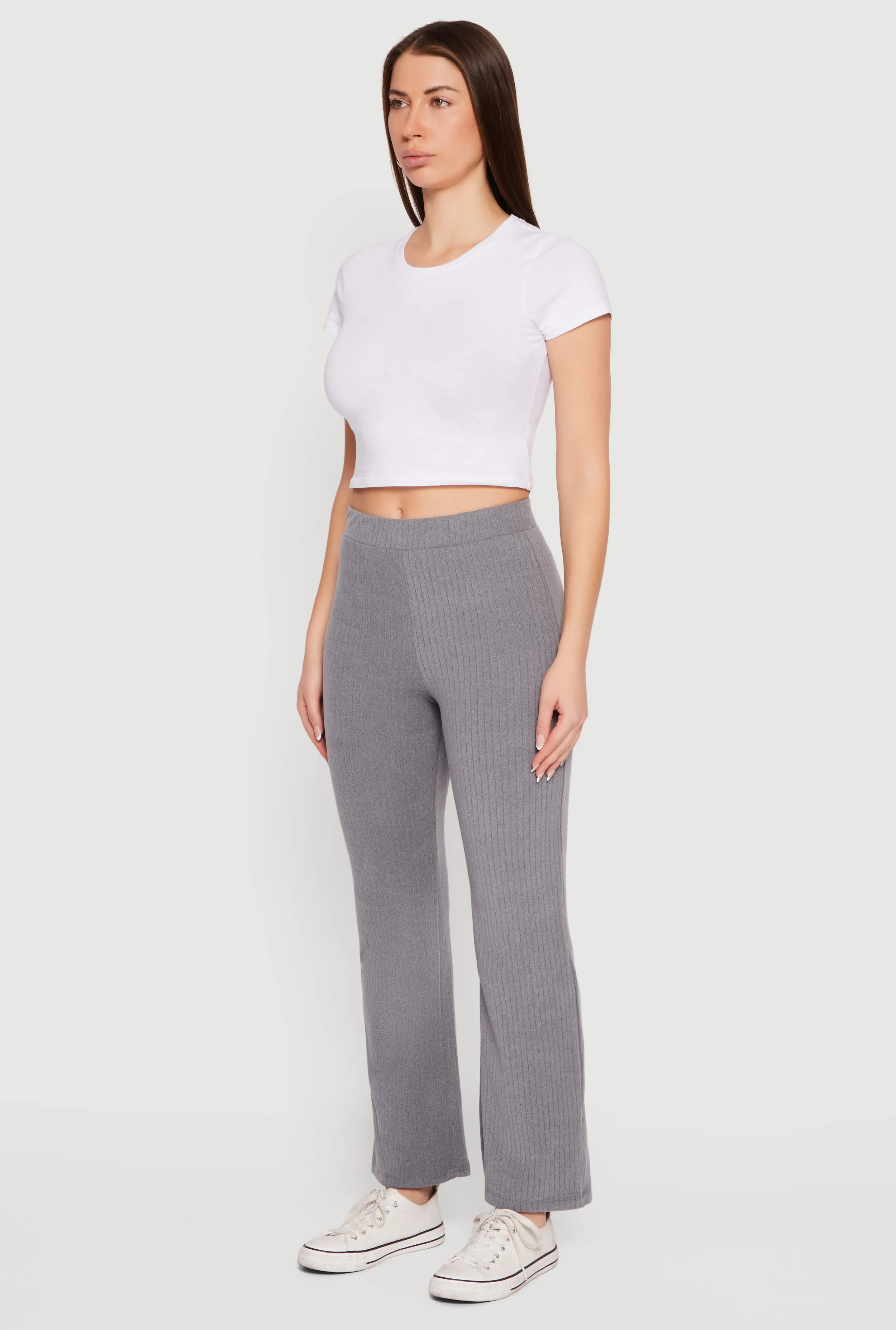 Brushed Ribbed Knit Straight Leg Pants sold by Rainbow product image thumbnail 3