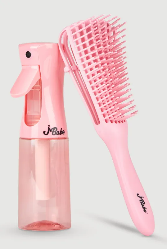 Jbabe Detangling Flexi Brush and Continuous Spray Bottle sold by Rainbow