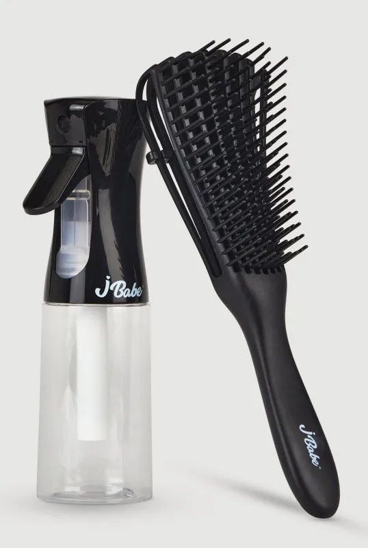 Jbabe Detangling Flexi Brush and Continuous Spray Bottle sold by Rainbow