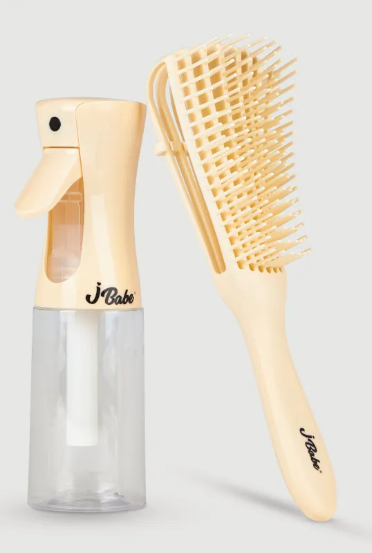 Jbabe Detangling Flexi Brush and Continuous Spray Bottle sold by Rainbow
