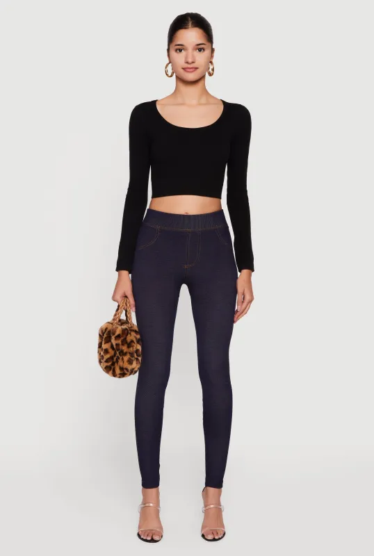 Casual Fleece Lined High Waisted Jeggings sold by Rainbow