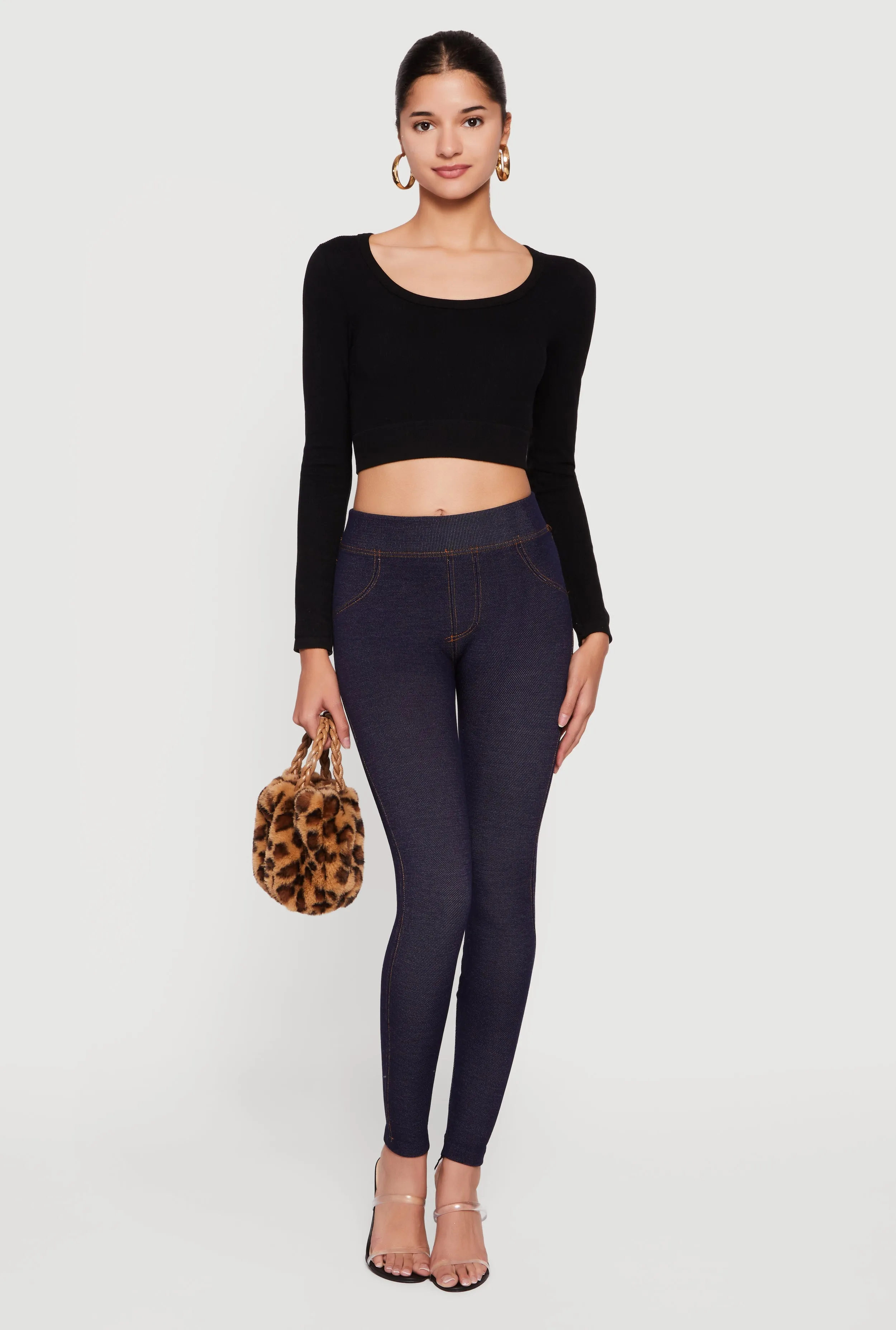 Casual Fleece Lined High Waisted Jeggings sold by Rainbow product image thumbnail 2