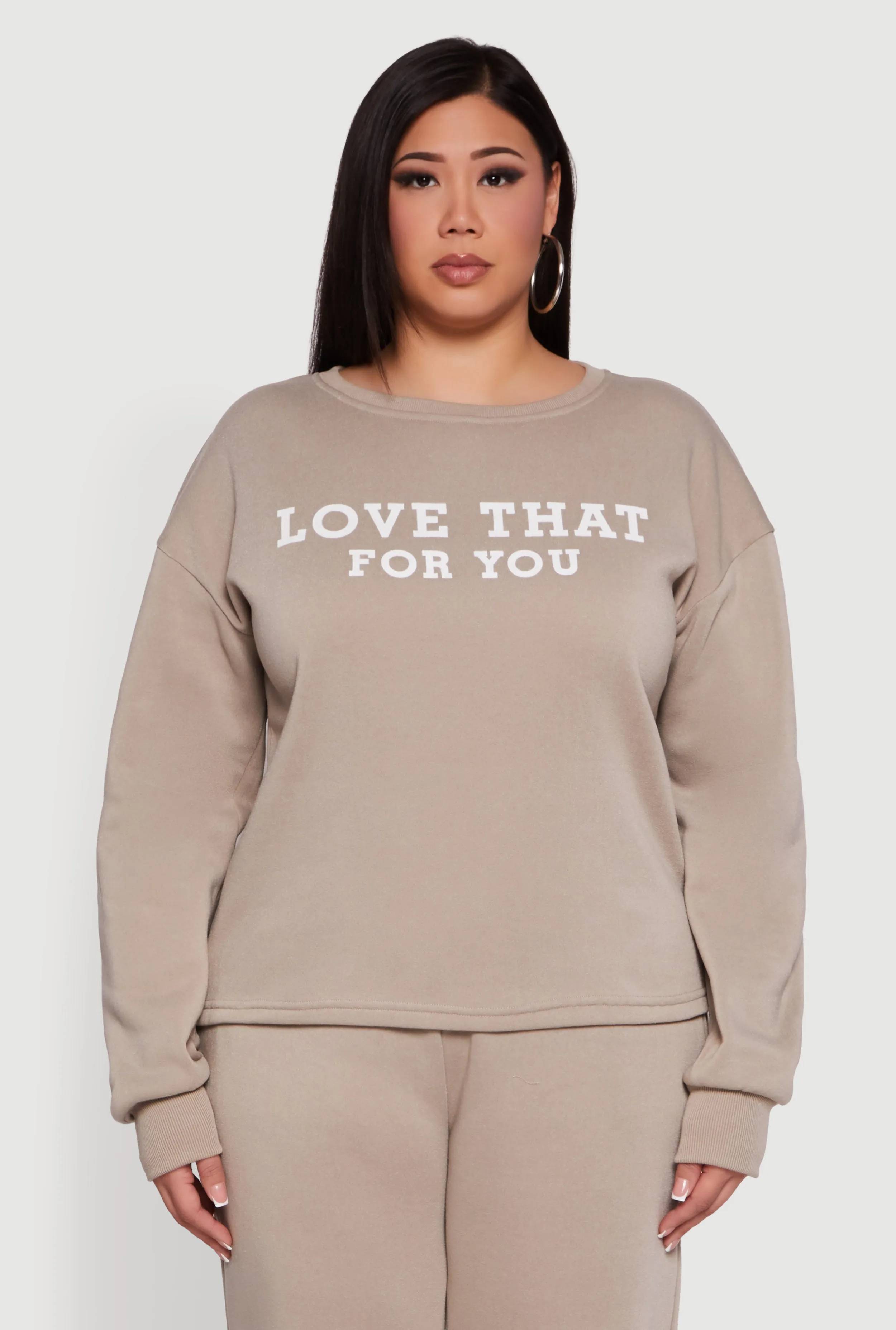 Plus Size Love That For You Graphic Sweatshirt sold by Rainbow