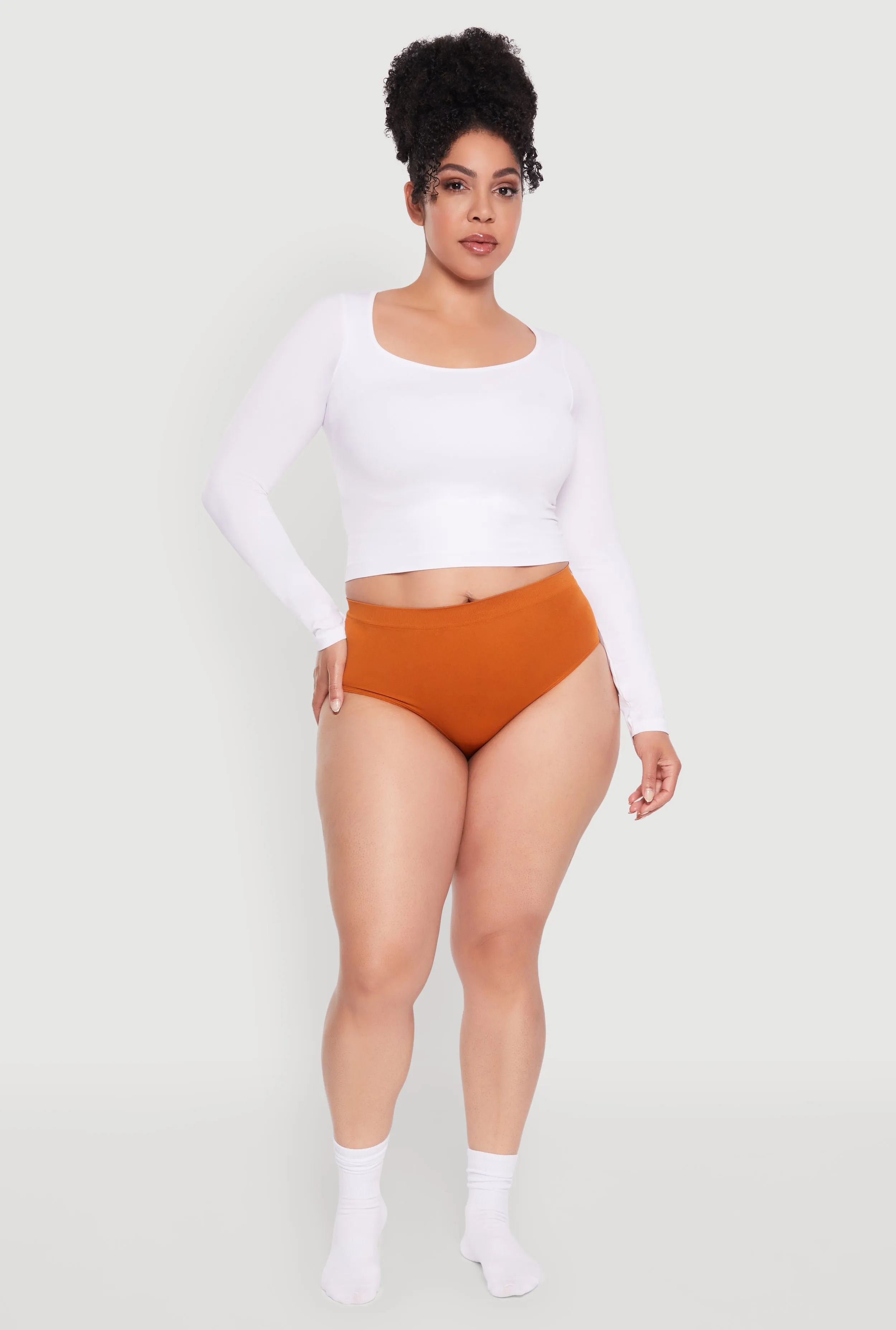 Plus Size Solid Seamless Bikini Panty sold by Rainbow product image thumbnail 3