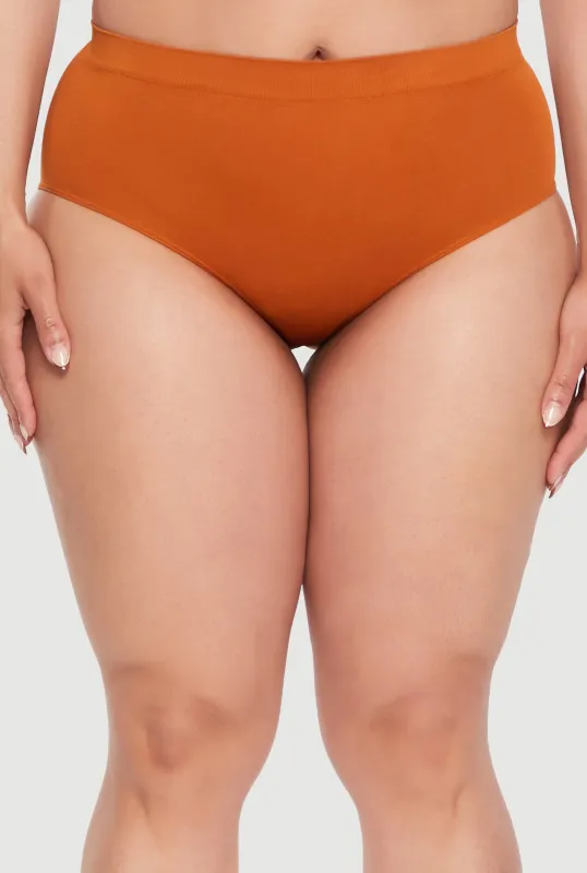 Plus Size Solid Seamless Bikini Panty sold by Rainbow
