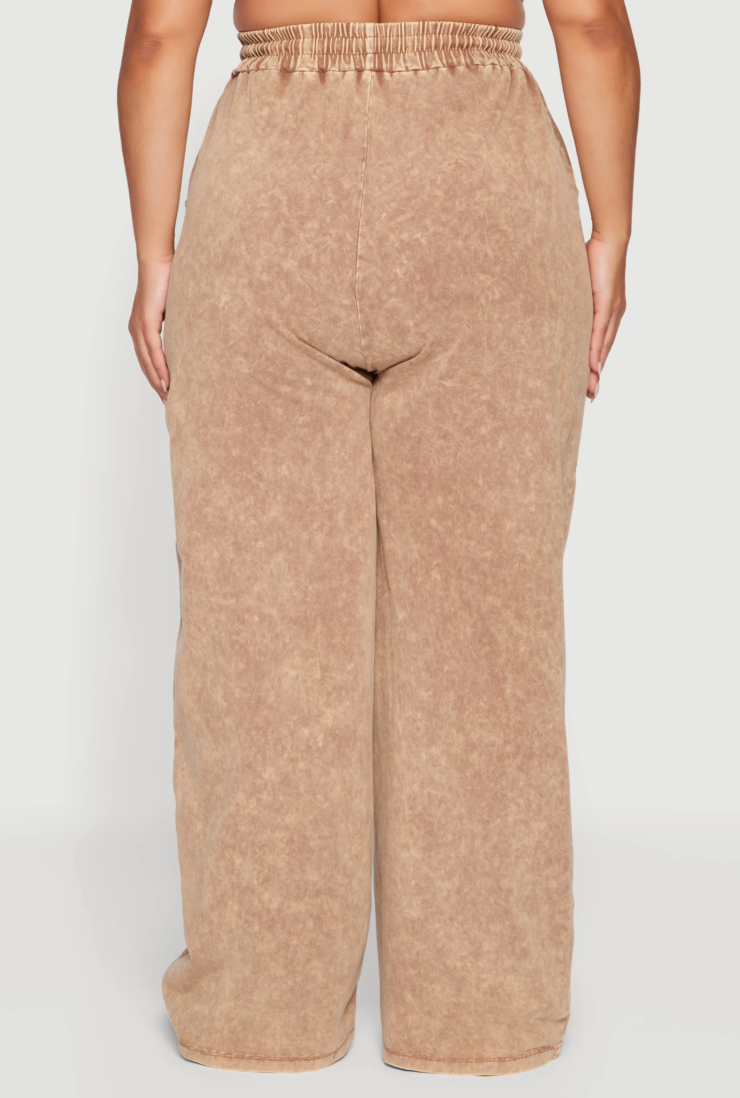 Plus Size High Waisted Acid Wash Wide Leg Pants sold by Rainbow product image thumbnail 5