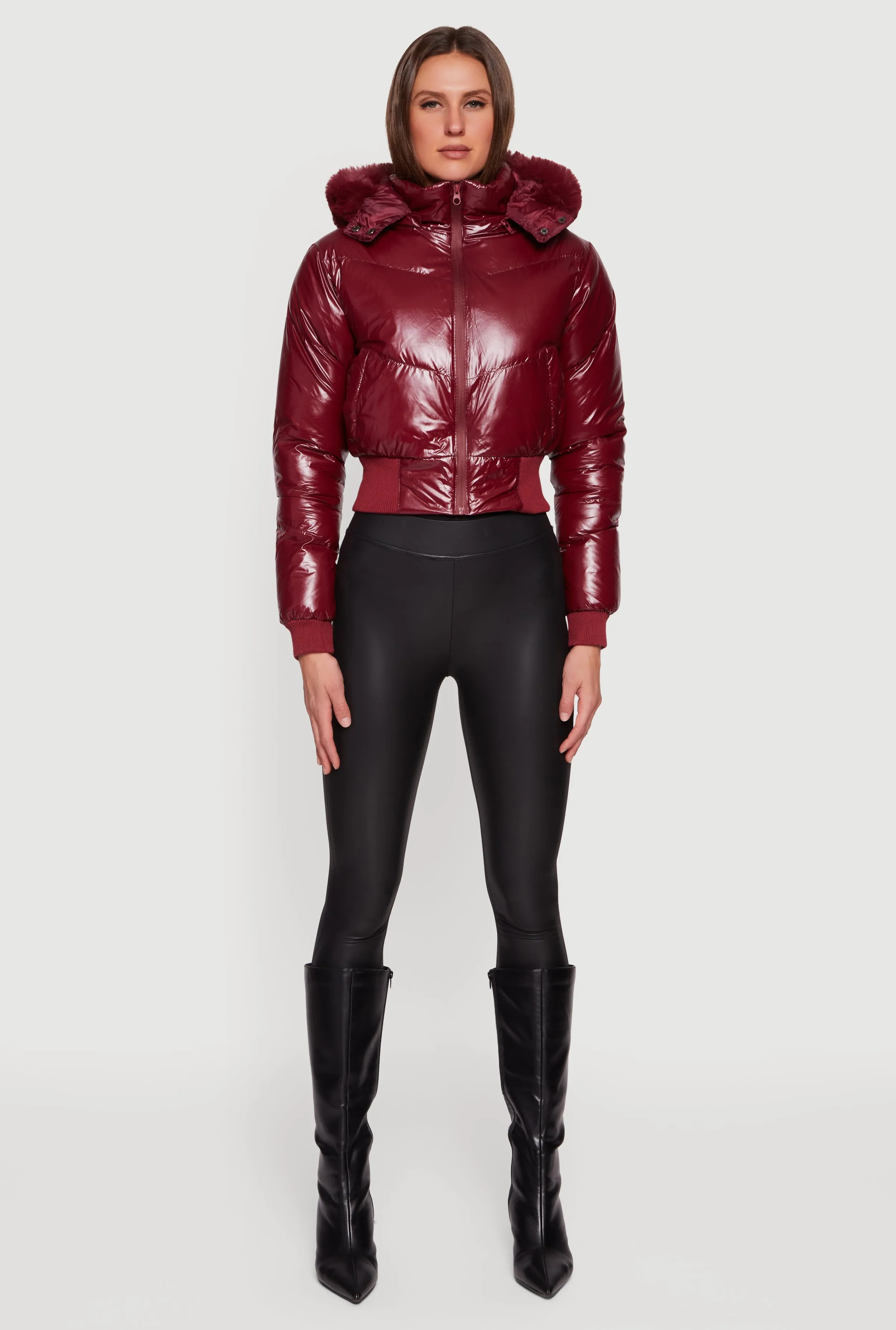 Puffer Jacket with Removable Faux Fur Hood sold by Rainbow product image thumbnail 3