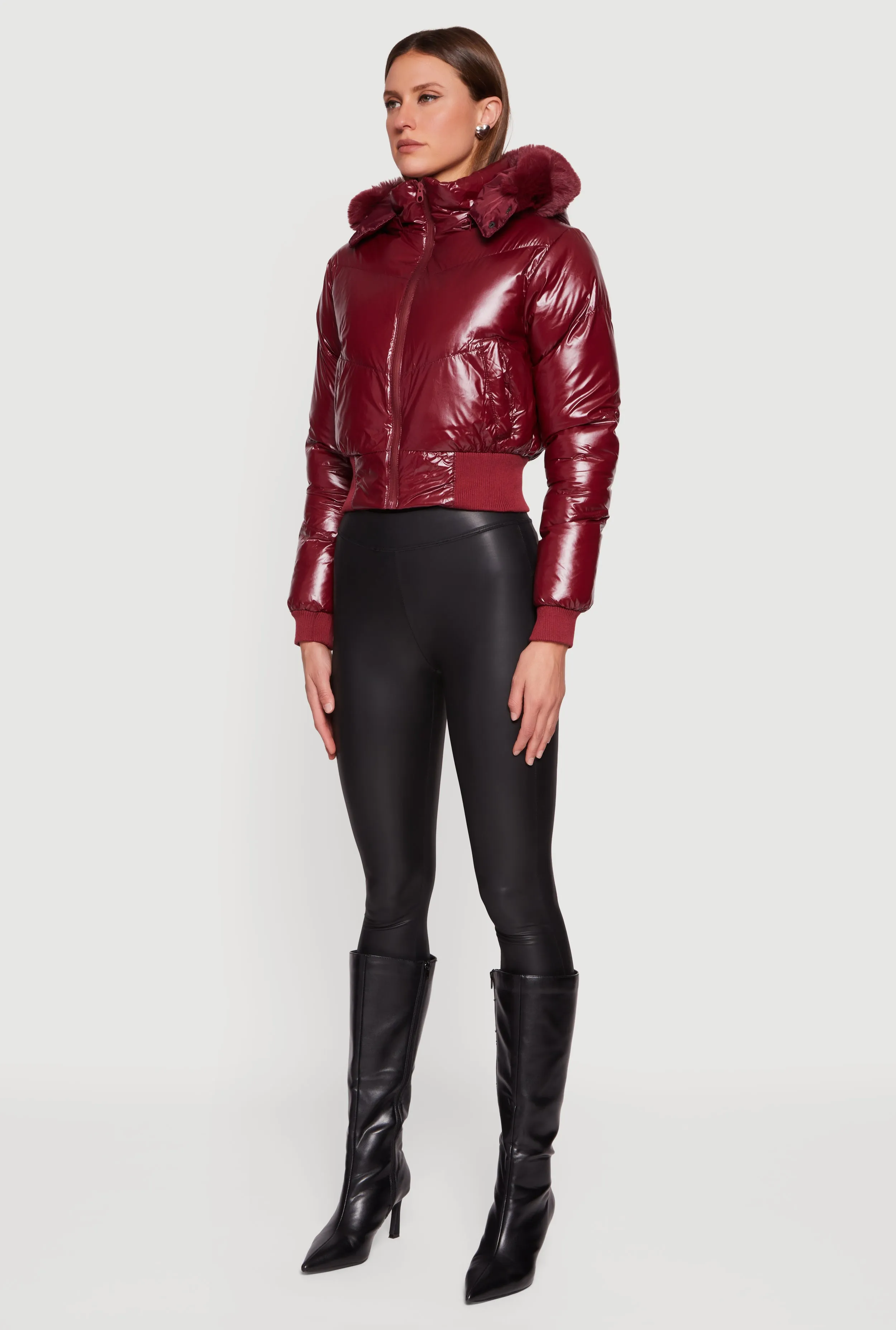 Puffer Jacket with Removable Faux Fur Hood sold by Rainbow product image thumbnail 5