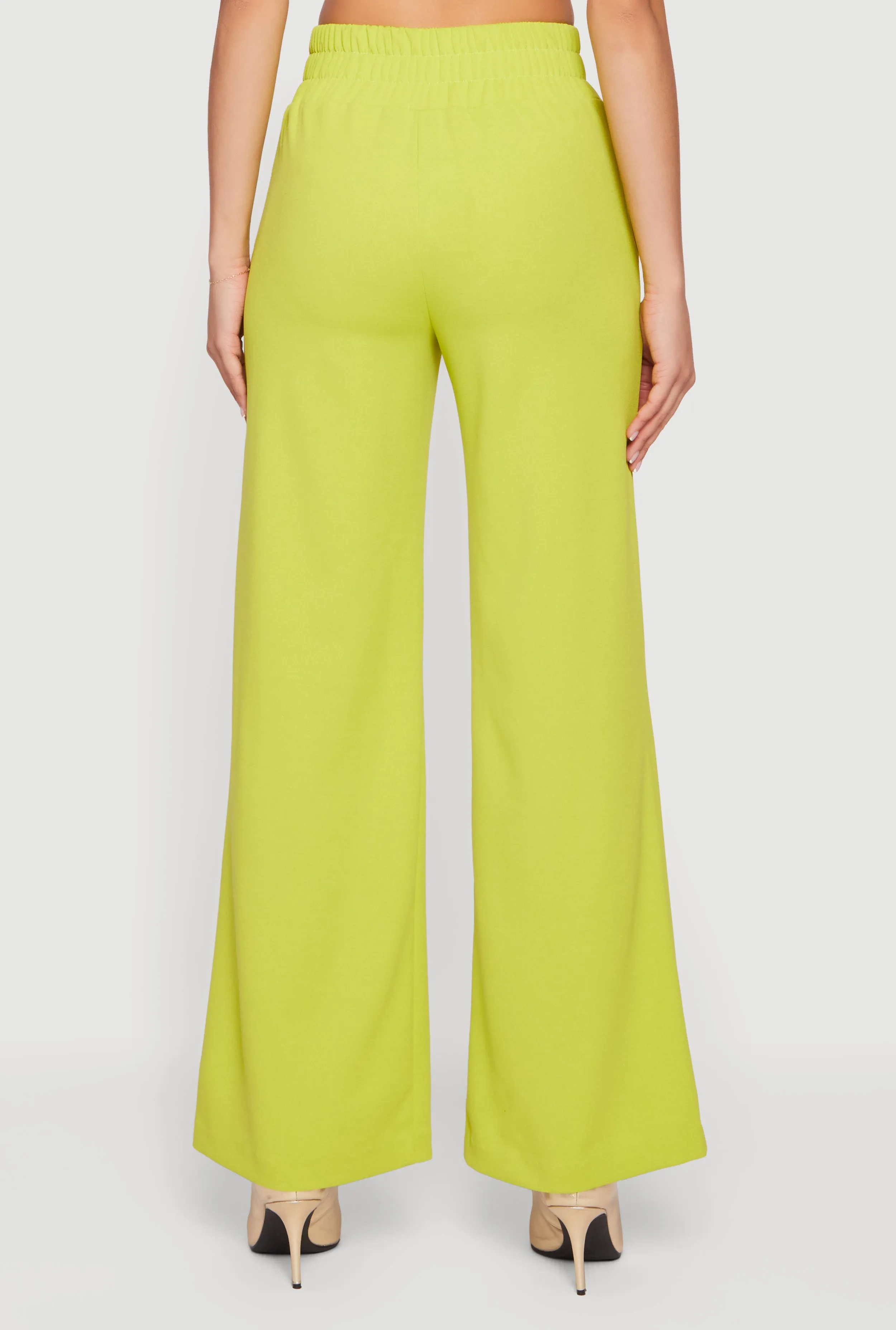 Crepe Knit Drawstring Detail Wide Leg Pants sold by Rainbow product image thumbnail 5