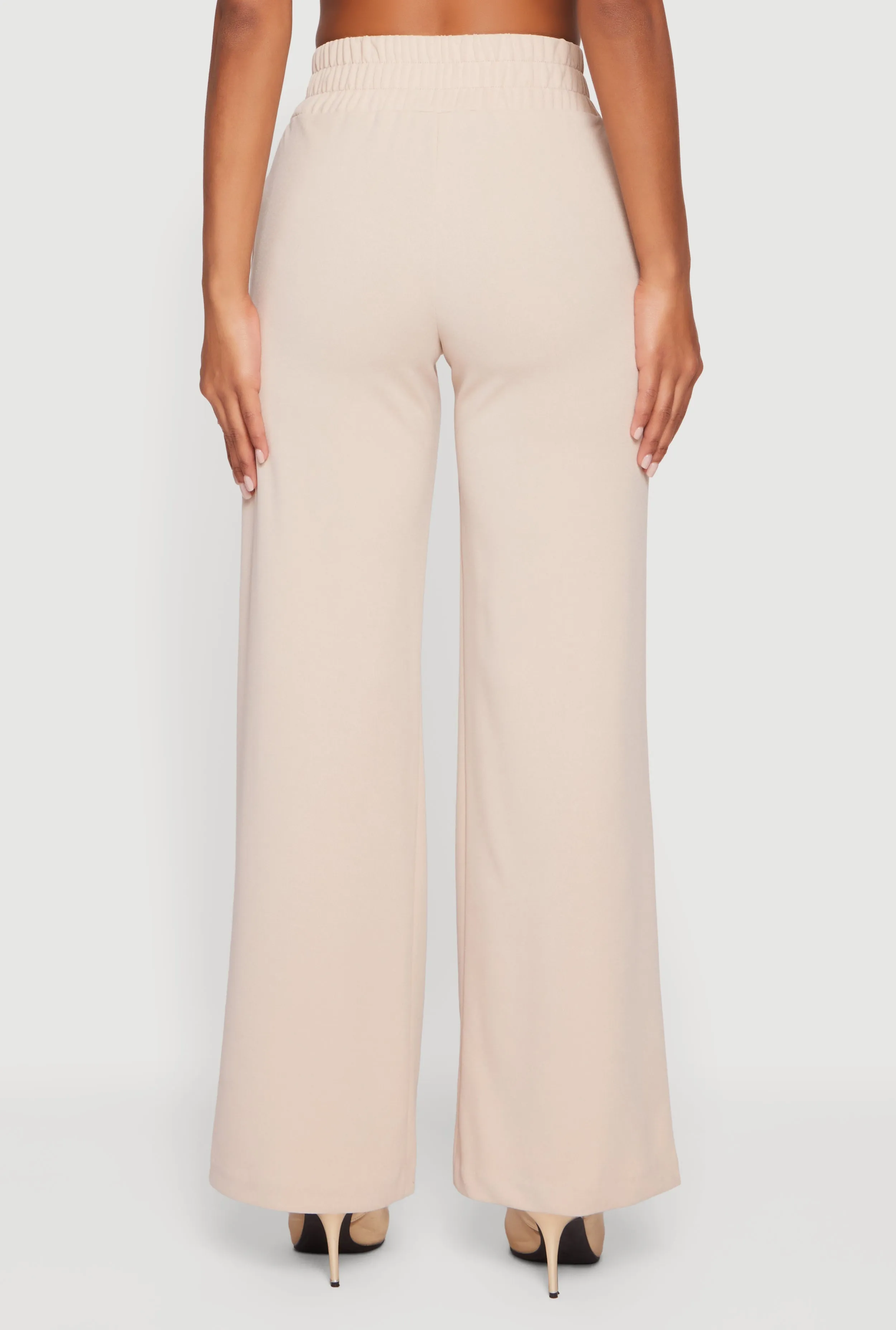 Crepe Knit Drawstring Detail Wide Leg Pants sold by Rainbow product image thumbnail 5
