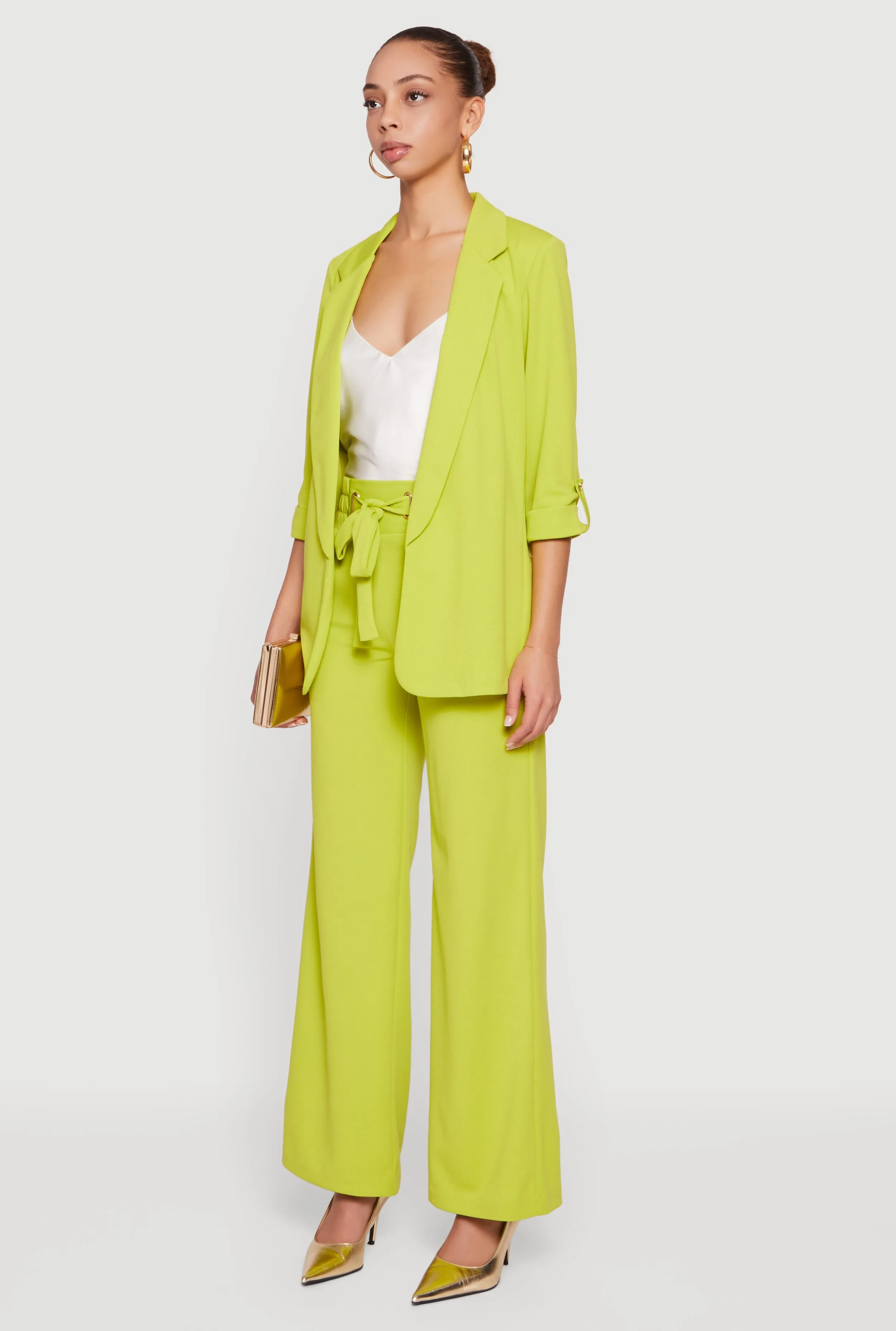 Crepe Knit Tabbed Sleeve Blazer sold by Rainbow product image thumbnail 5