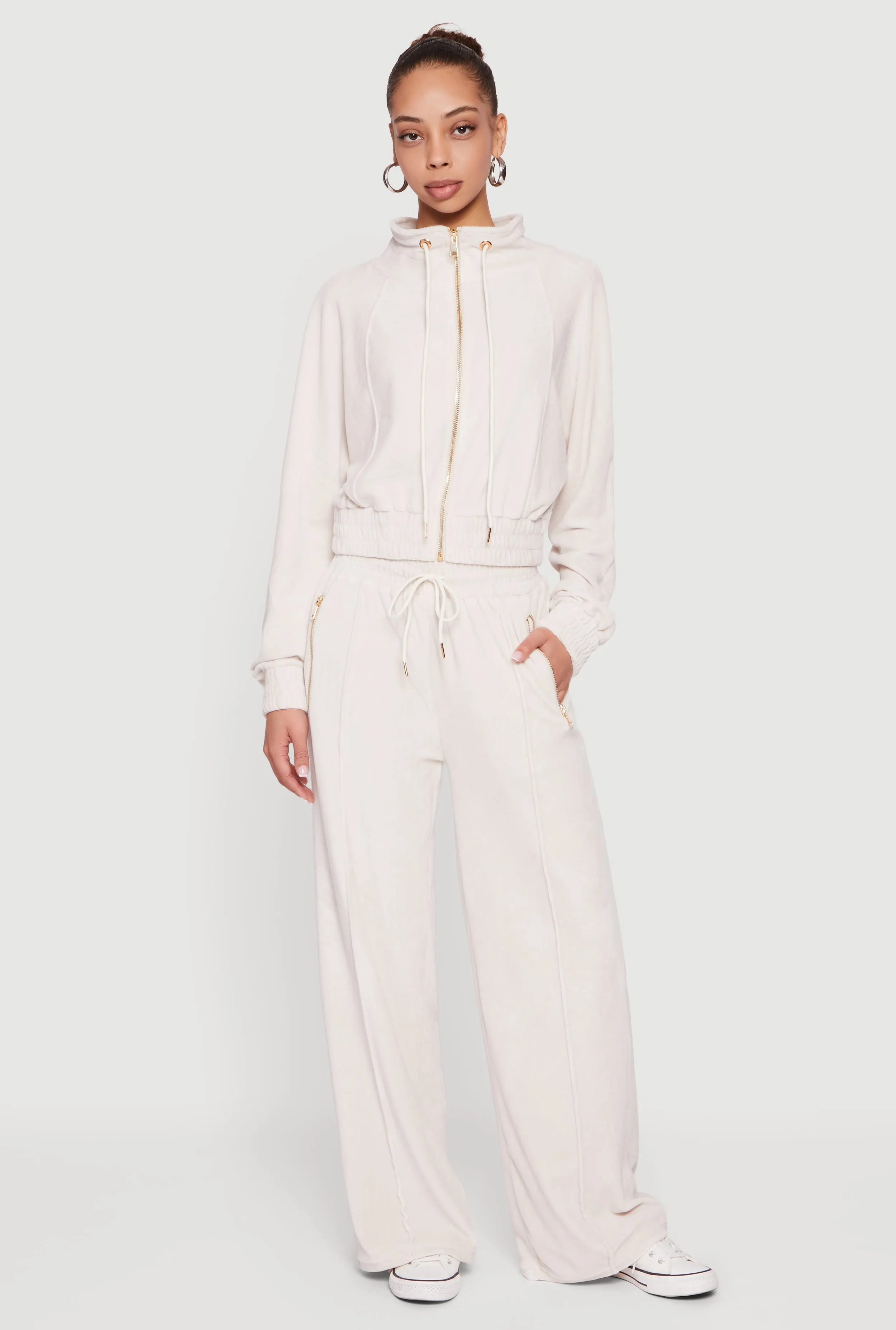 Velour High Waist Wide Leg Sweatpants sold by Rainbow product image thumbnail 2