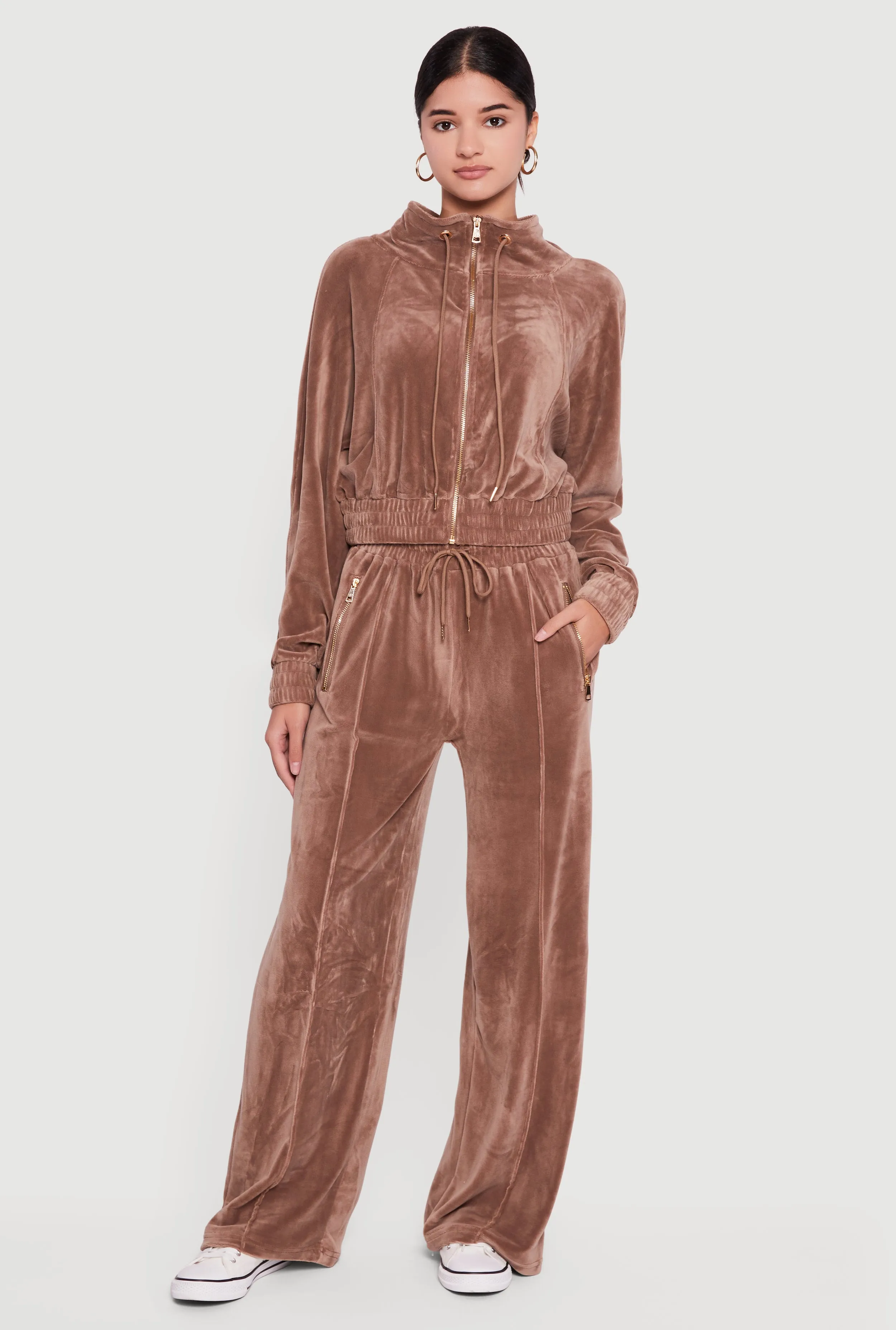 Velour High Waist Wide Leg Sweatpants sold by Rainbow