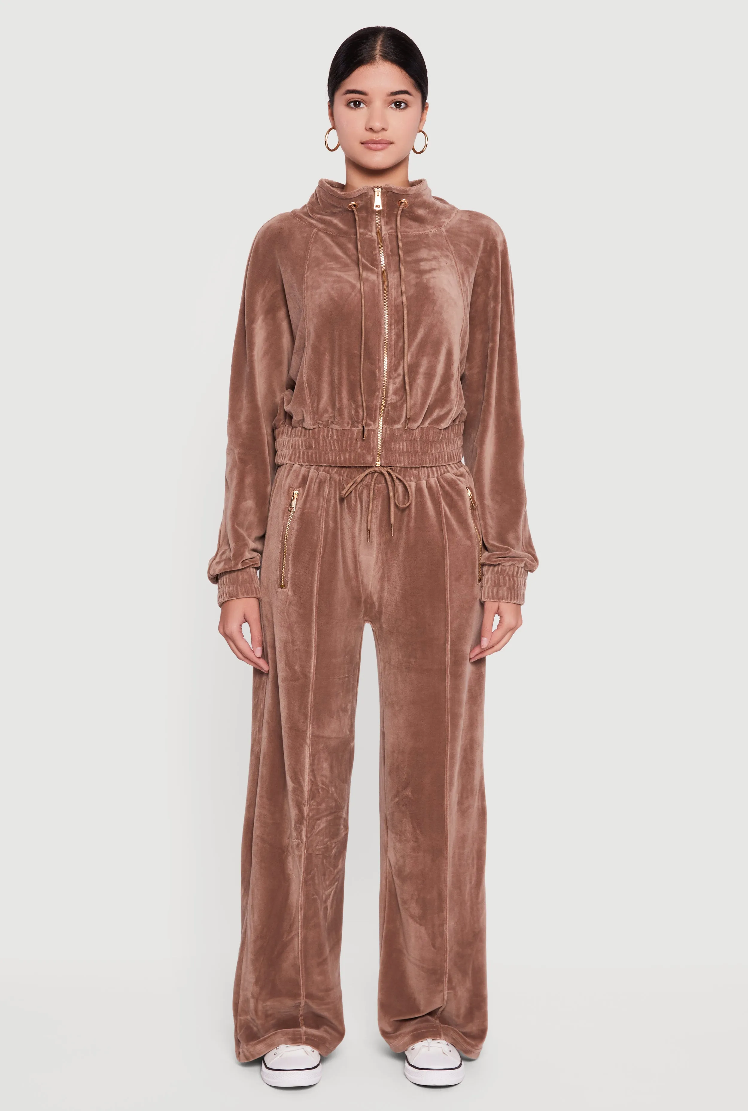 Velour High Waist Wide Leg Sweatpants sold by Rainbow product image thumbnail 2