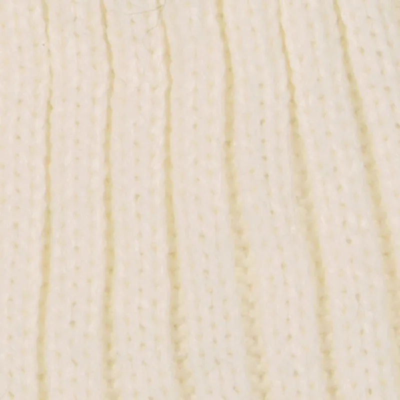 Trendy Faux Fur Pom Pom Detail Ribbed Knit Beanie sold by Rainbow product image thumbnail 4