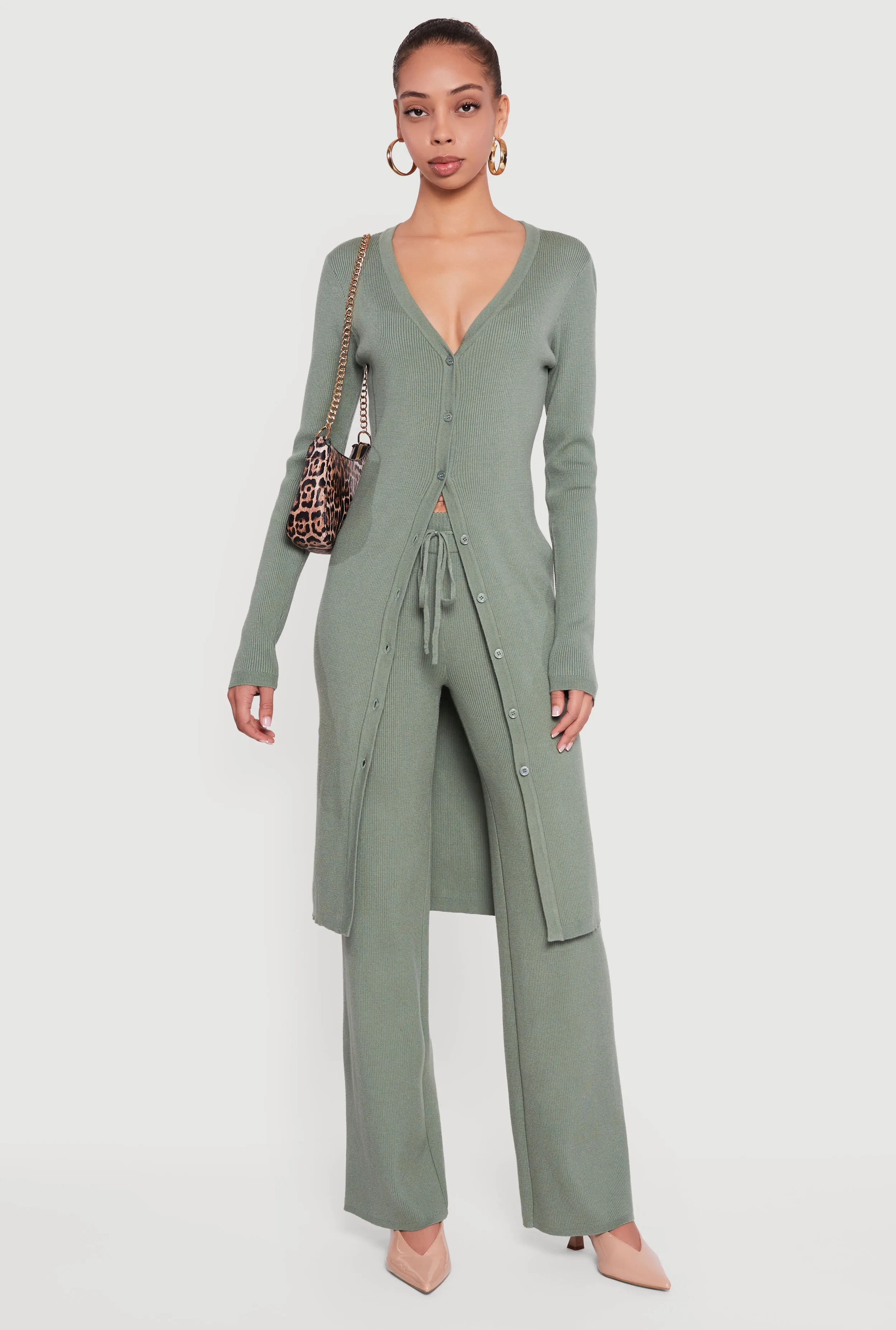 Ribbed Knit Drawstring Waist Pants sold by Rainbow product image thumbnail 2