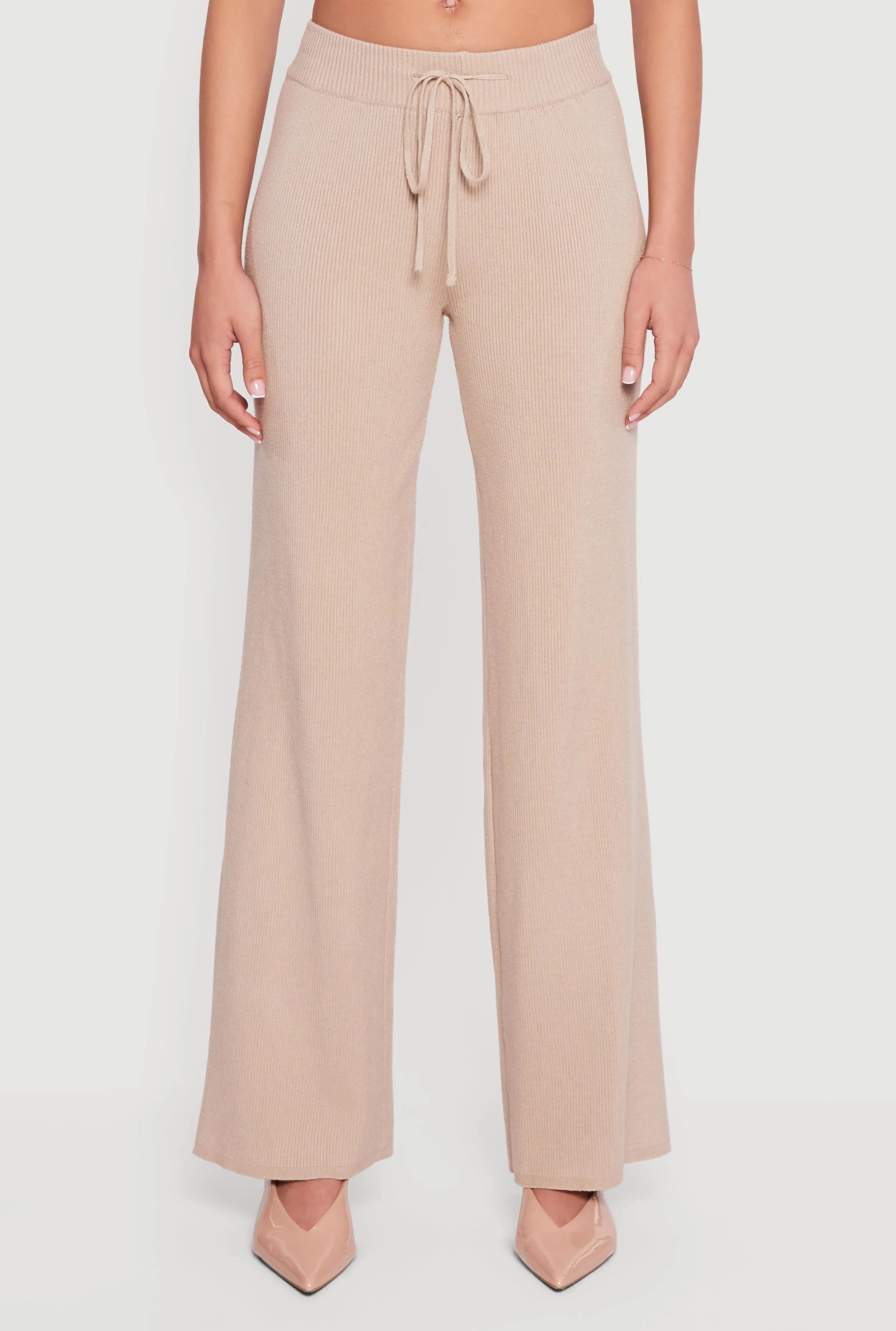 Ribbed Knit Drawstring Waist Pants sold by Rainbow product image thumbnail 3