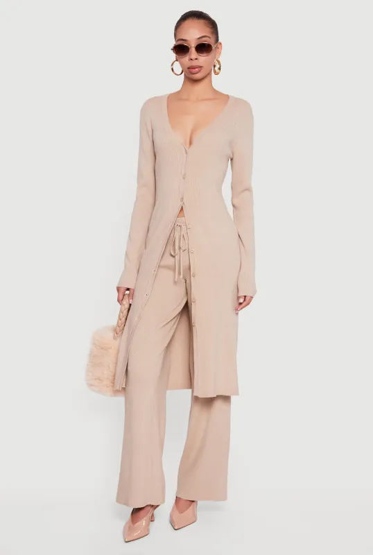 Ribbed Knit Drawstring Waist Pants sold by Rainbow