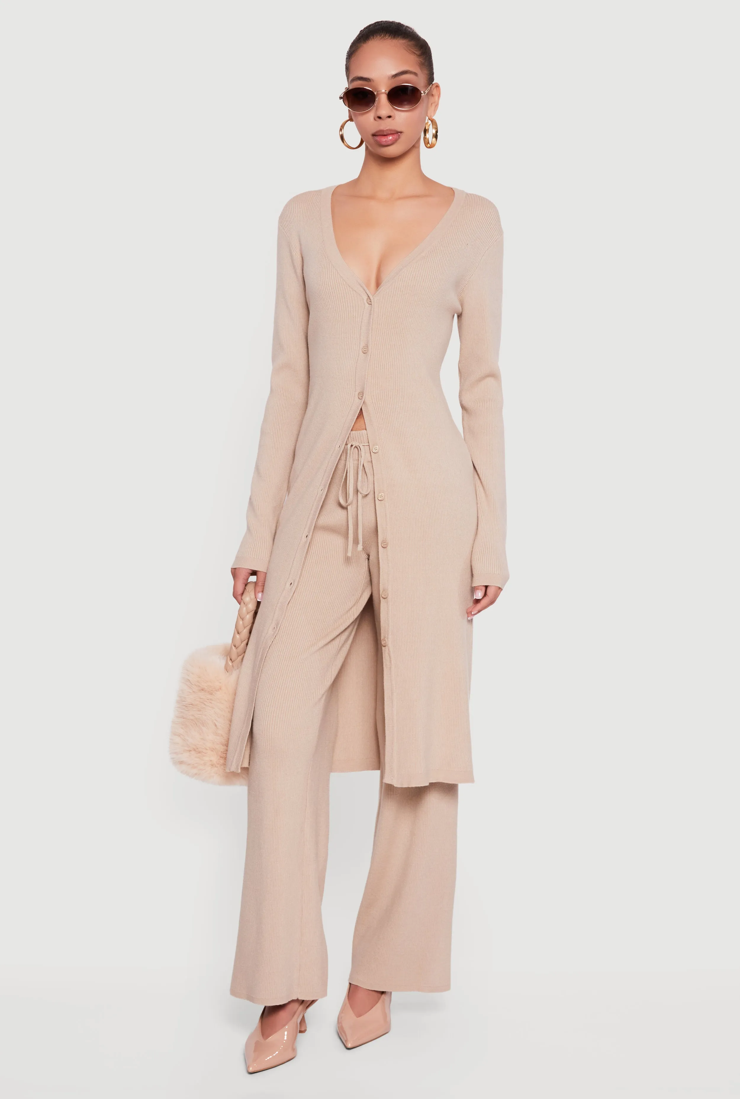 Ribbed Knit Drawstring Waist Pants sold by Rainbow