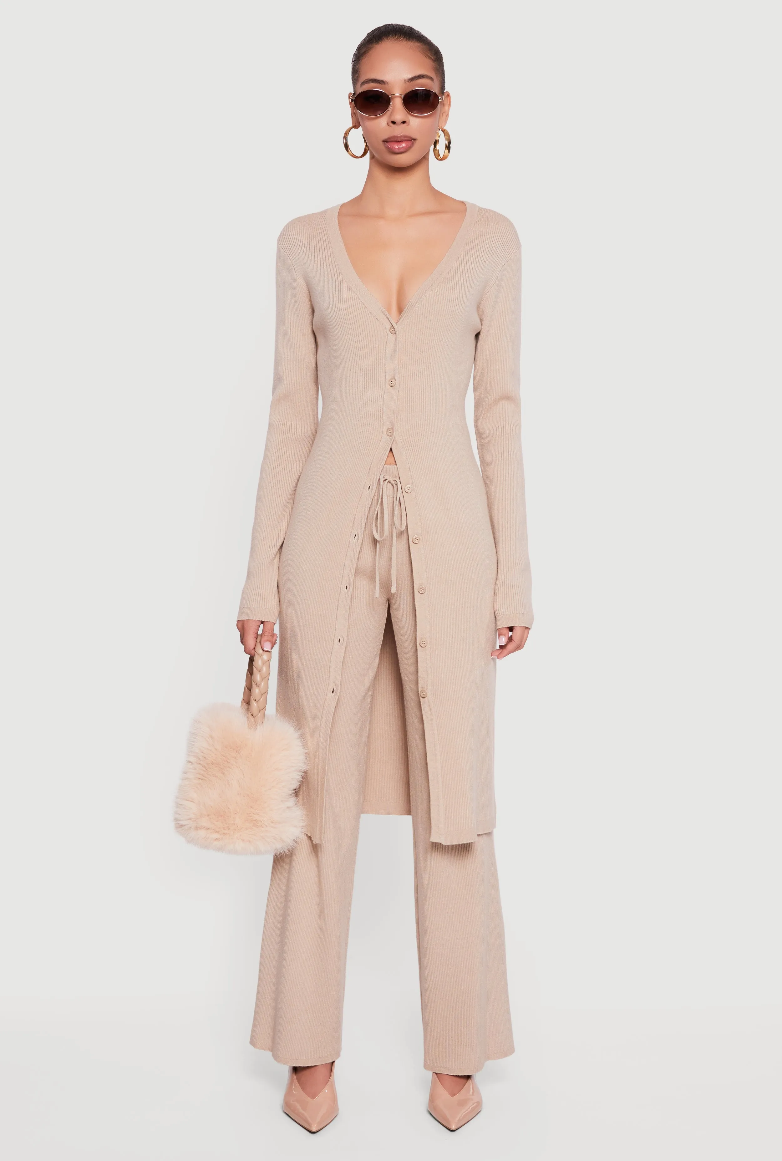 Ribbed Knit Drawstring Waist Pants sold by Rainbow product image thumbnail 2