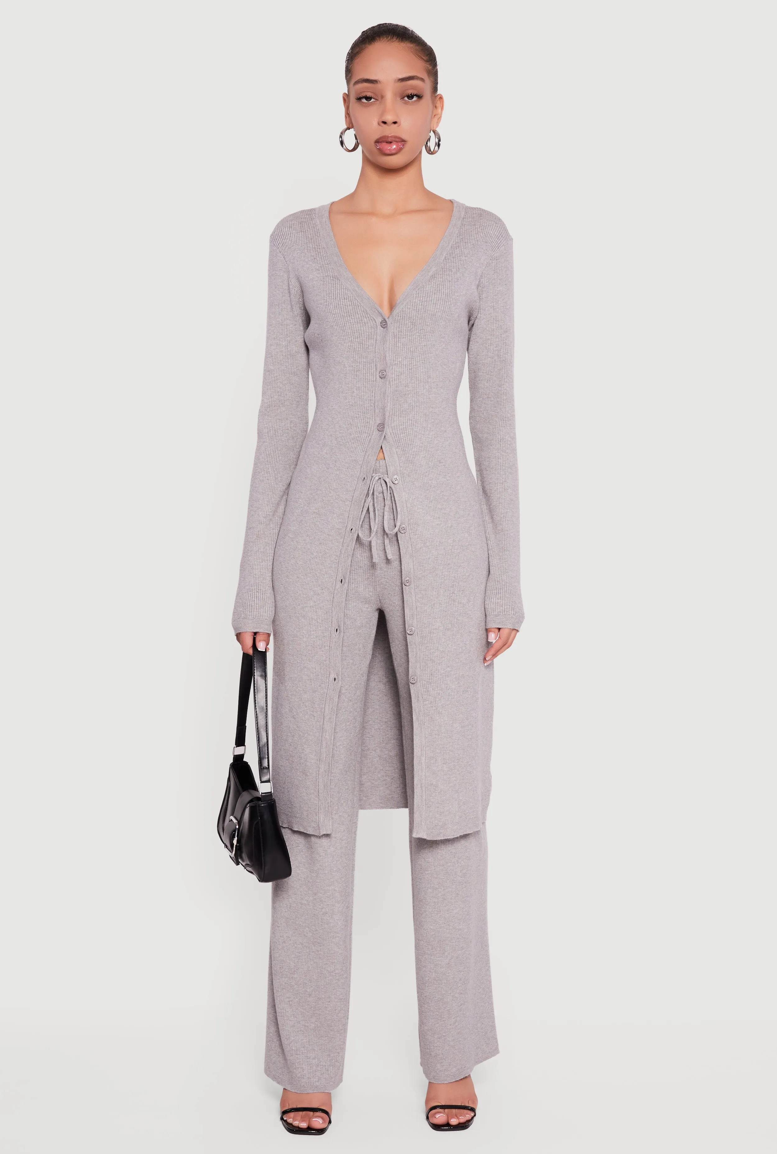 Ribbed Knit Drawstring Waist Pants sold by Rainbow product image thumbnail 2