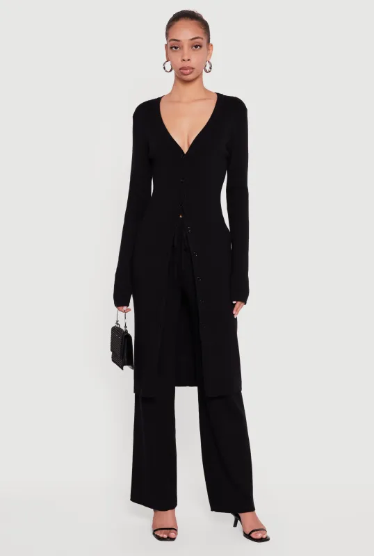 Long Sleeve Ribbed Knit Duster sold by Rainbow