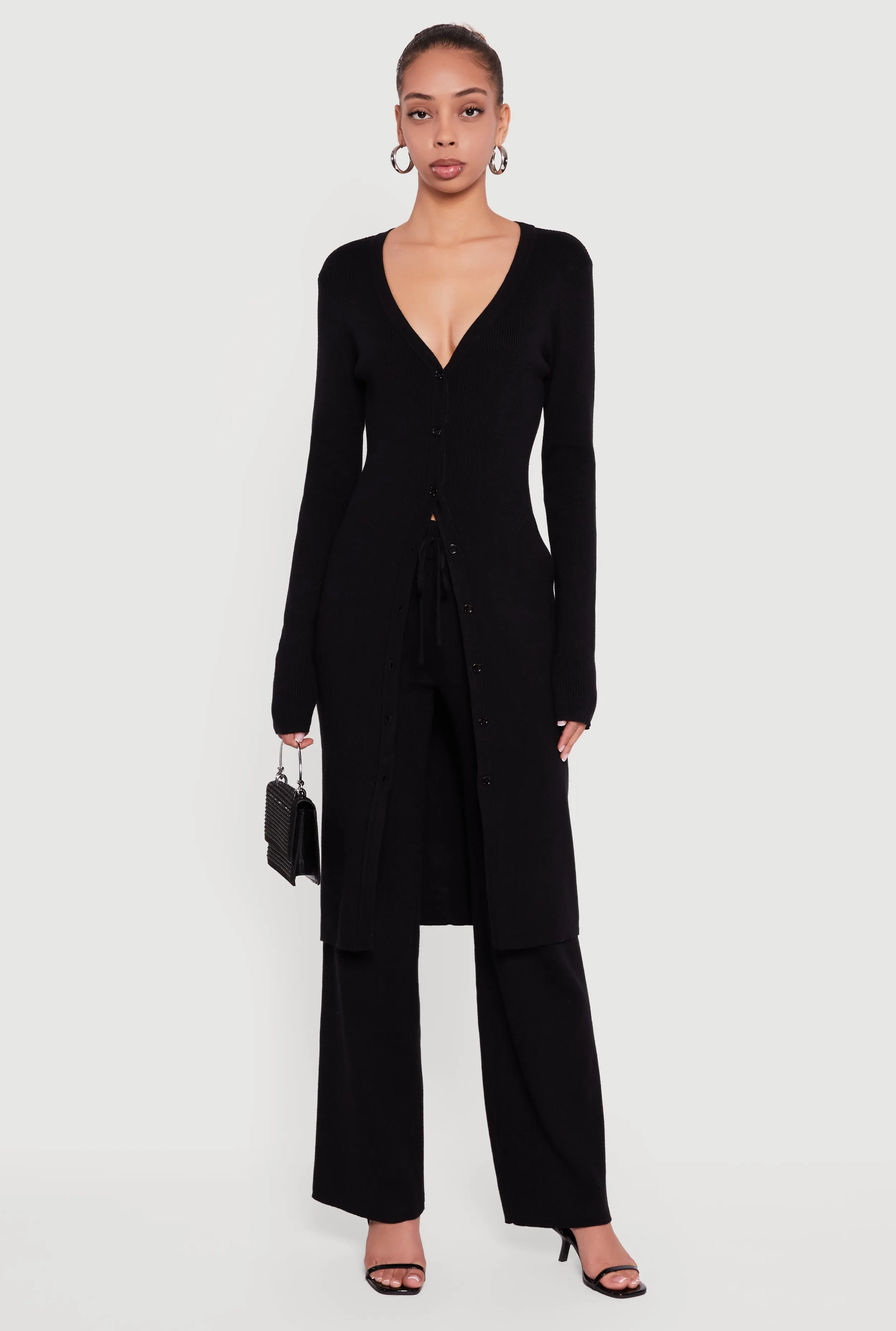 Long Sleeve Ribbed Knit Duster sold by Rainbow