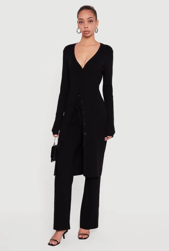 Ribbed Knit Drawstring Waist Pants sold by Rainbow