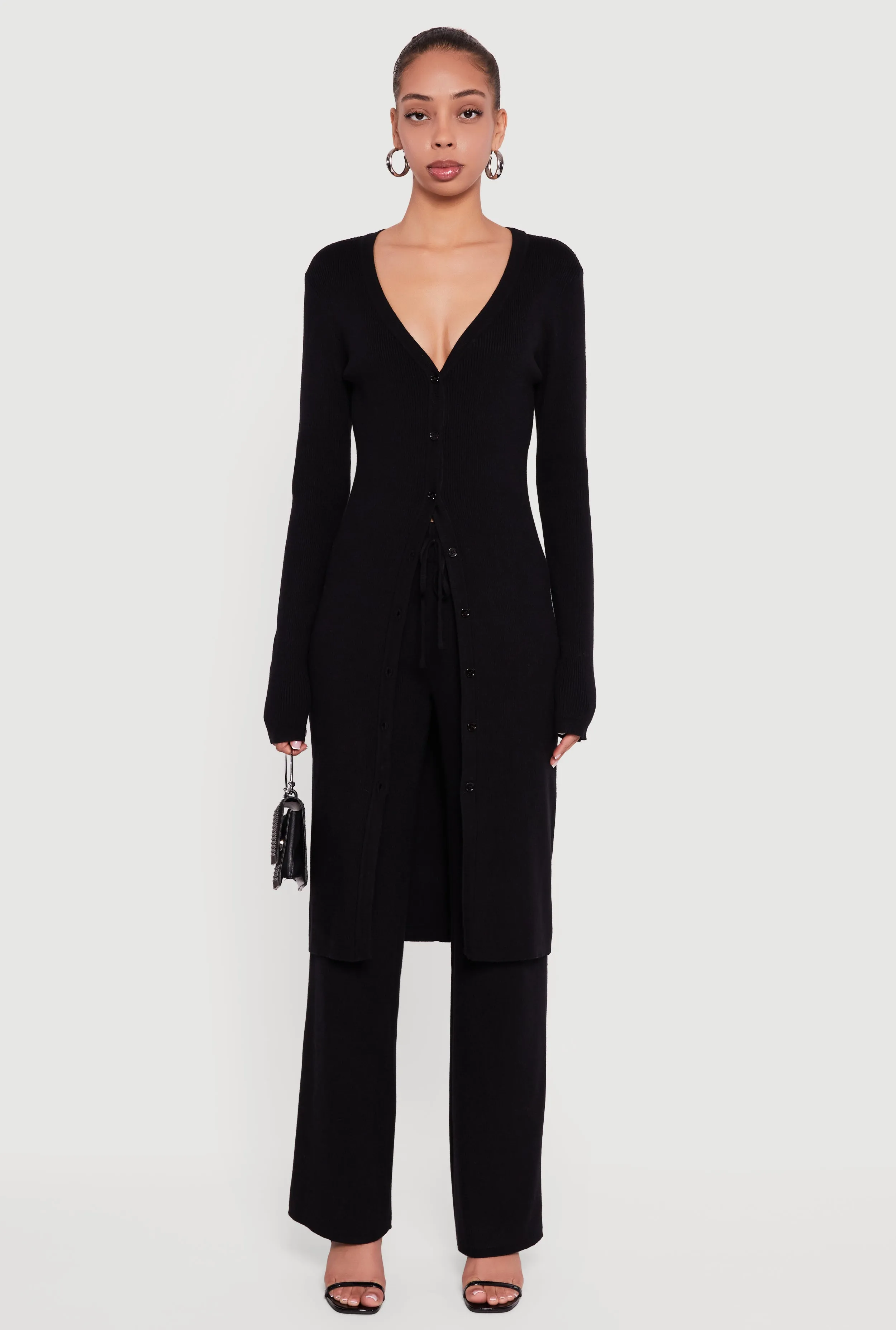 Ribbed Knit Drawstring Waist Pants sold by Rainbow product image thumbnail 2