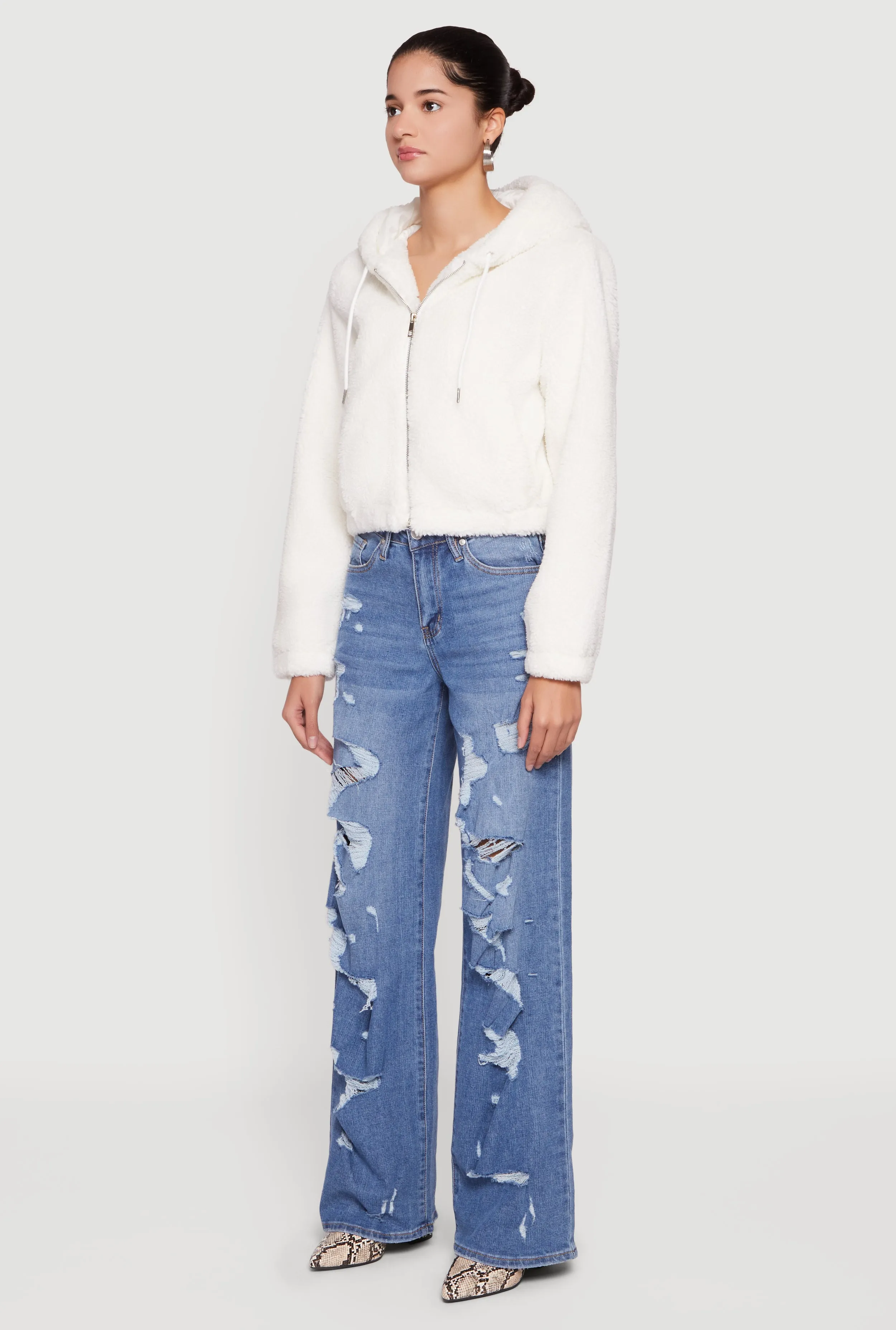 Sherpa Hooded Zip Front Jacket sold by Rainbow product image thumbnail 5