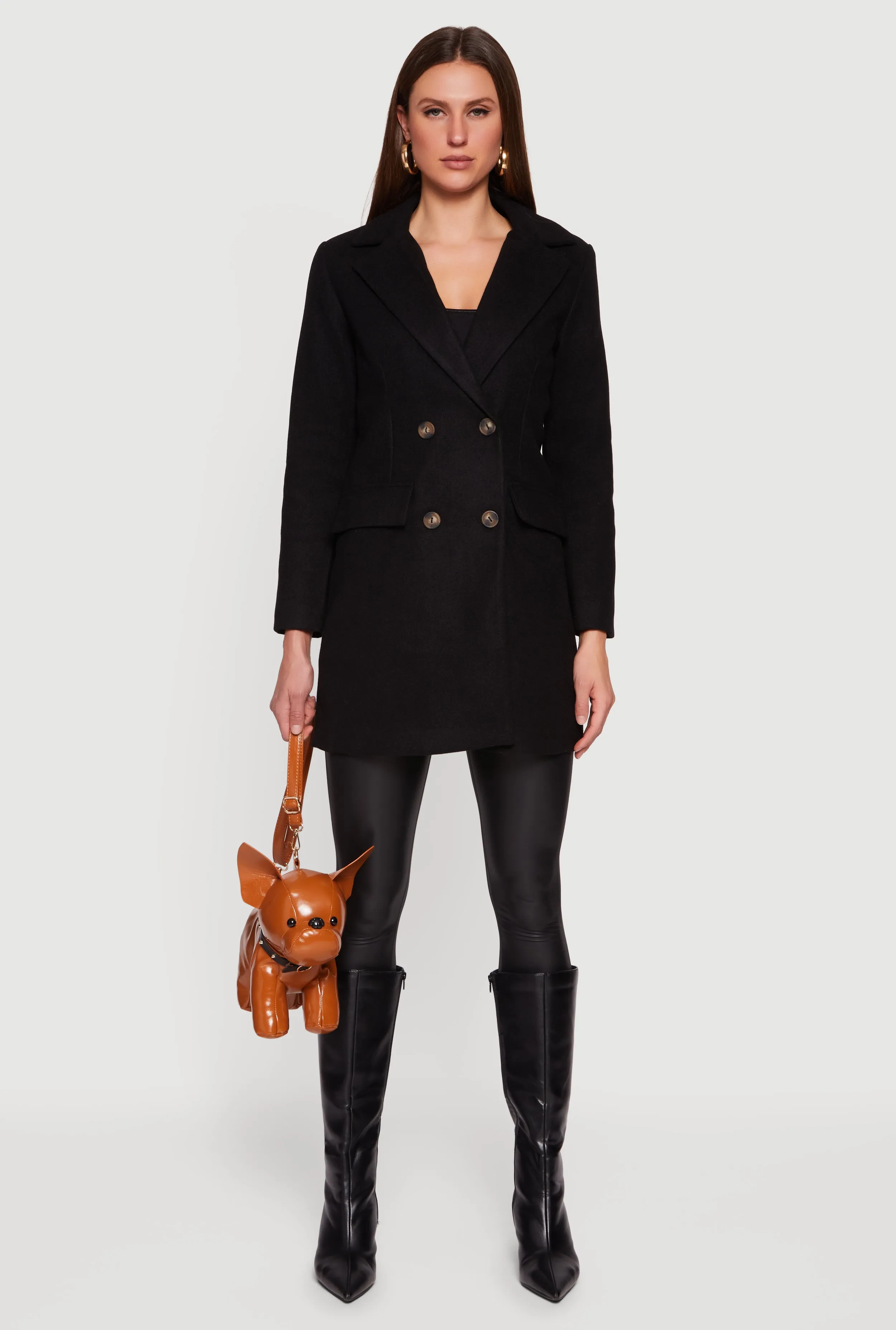 Long Sleeve Collared Double Breasted Trench Coat sold by Rainbow product image thumbnail 3