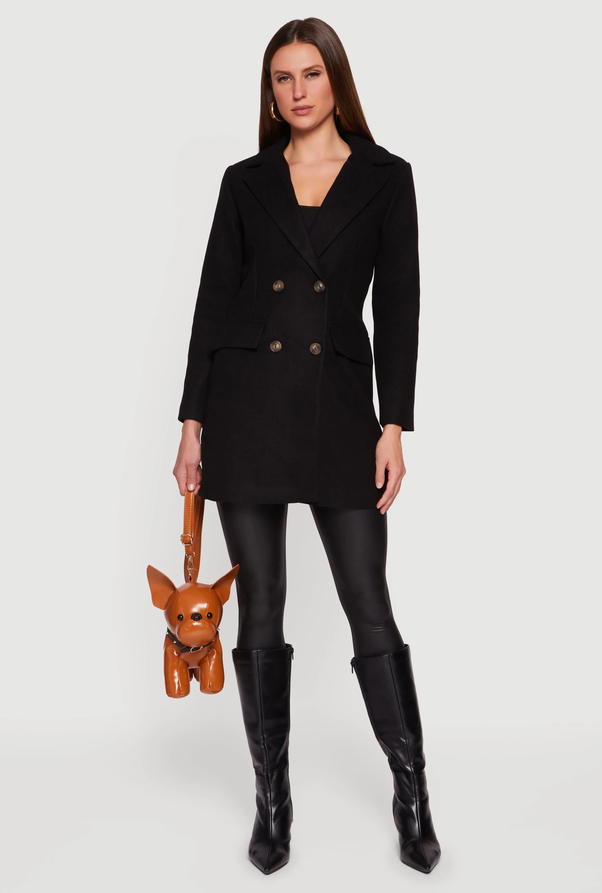 Long Sleeve Collared Double Breasted Trench Coat sold by Rainbow