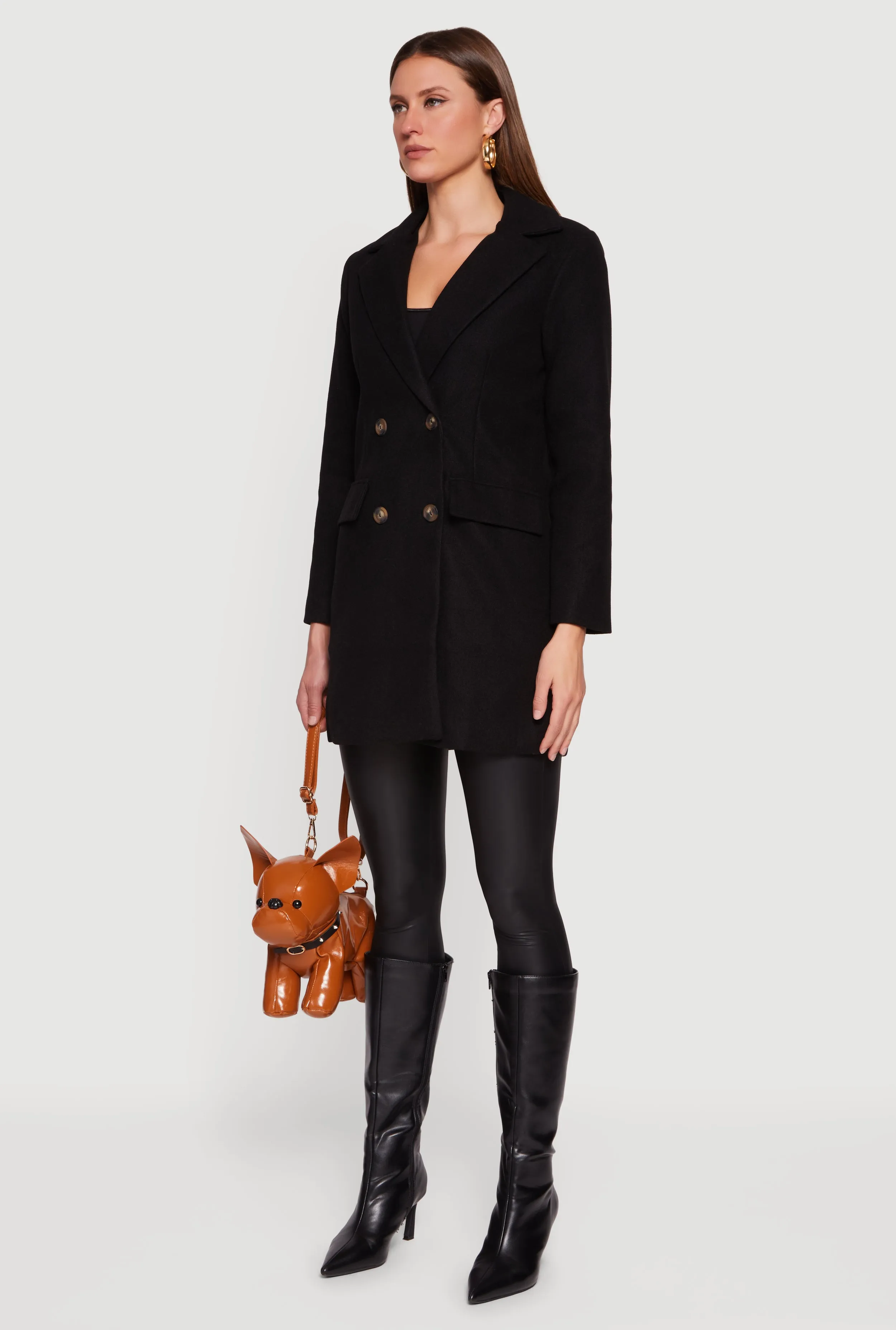 Long Sleeve Collared Double Breasted Trench Coat sold by Rainbow product image thumbnail 5