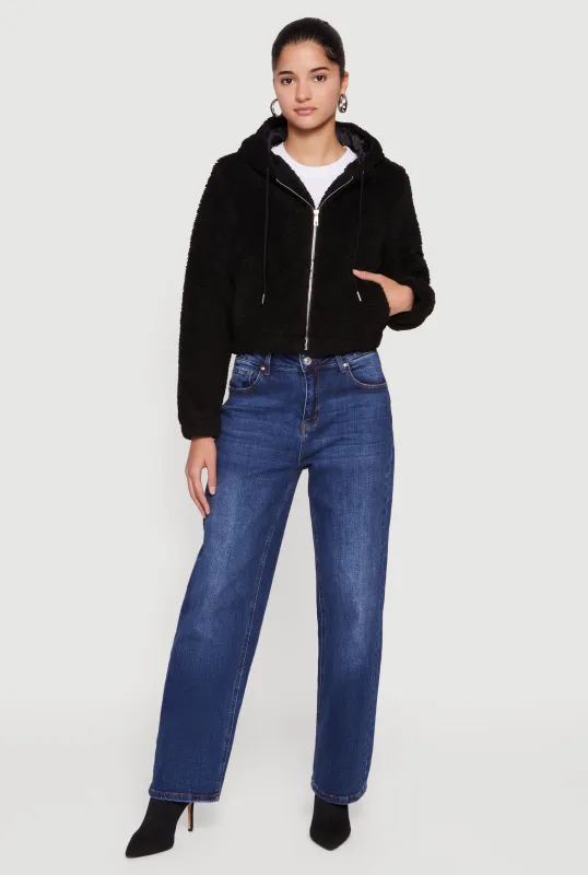 Sherpa Hooded Zip Front Jacket sold by Rainbow