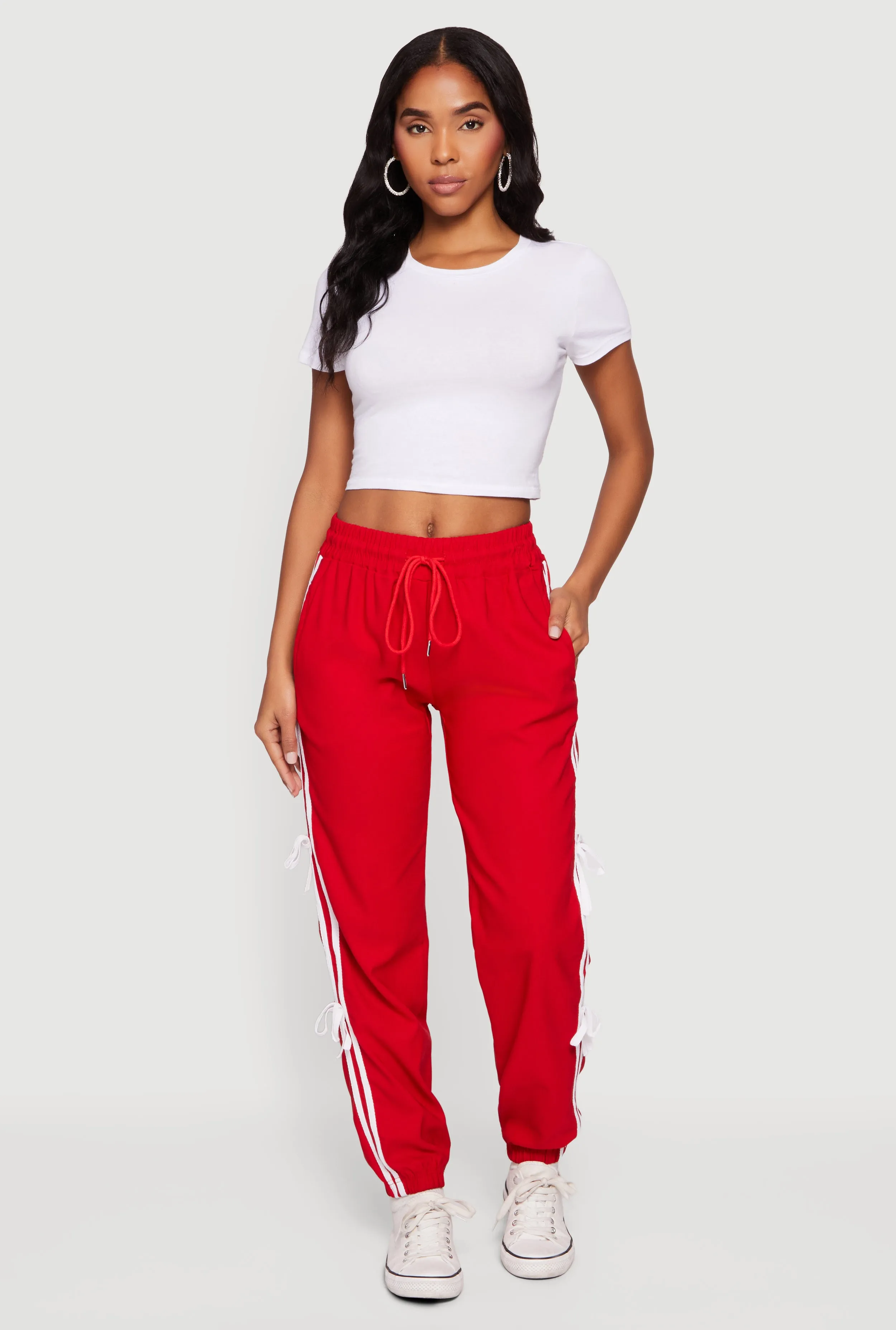 Bow Varsity Stripe Side Drawstring Waist Joggers sold by Rainbow product image thumbnail 2