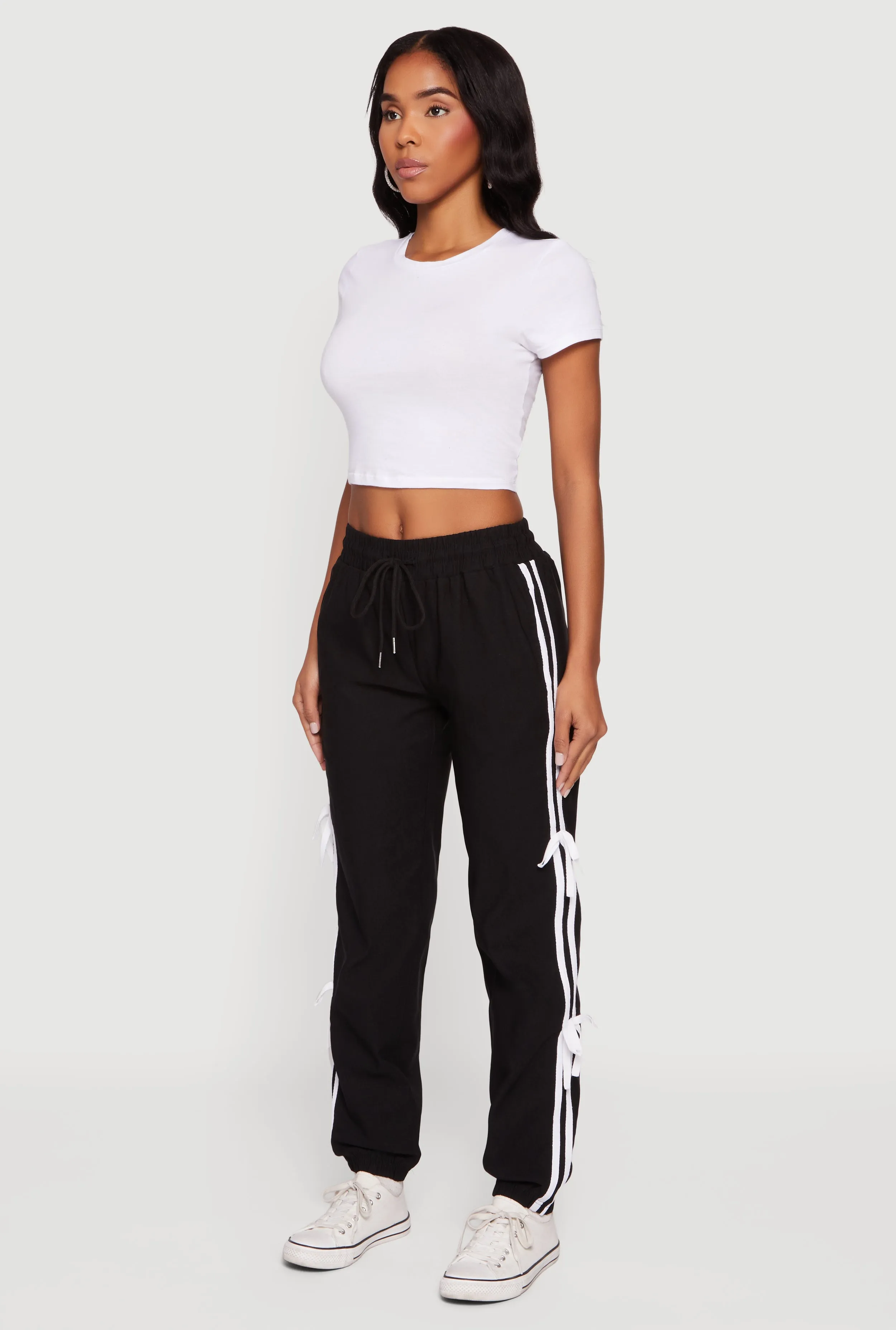 Bow Varsity Stripe Side Drawstring Waist Joggers sold by Rainbow product image thumbnail 3