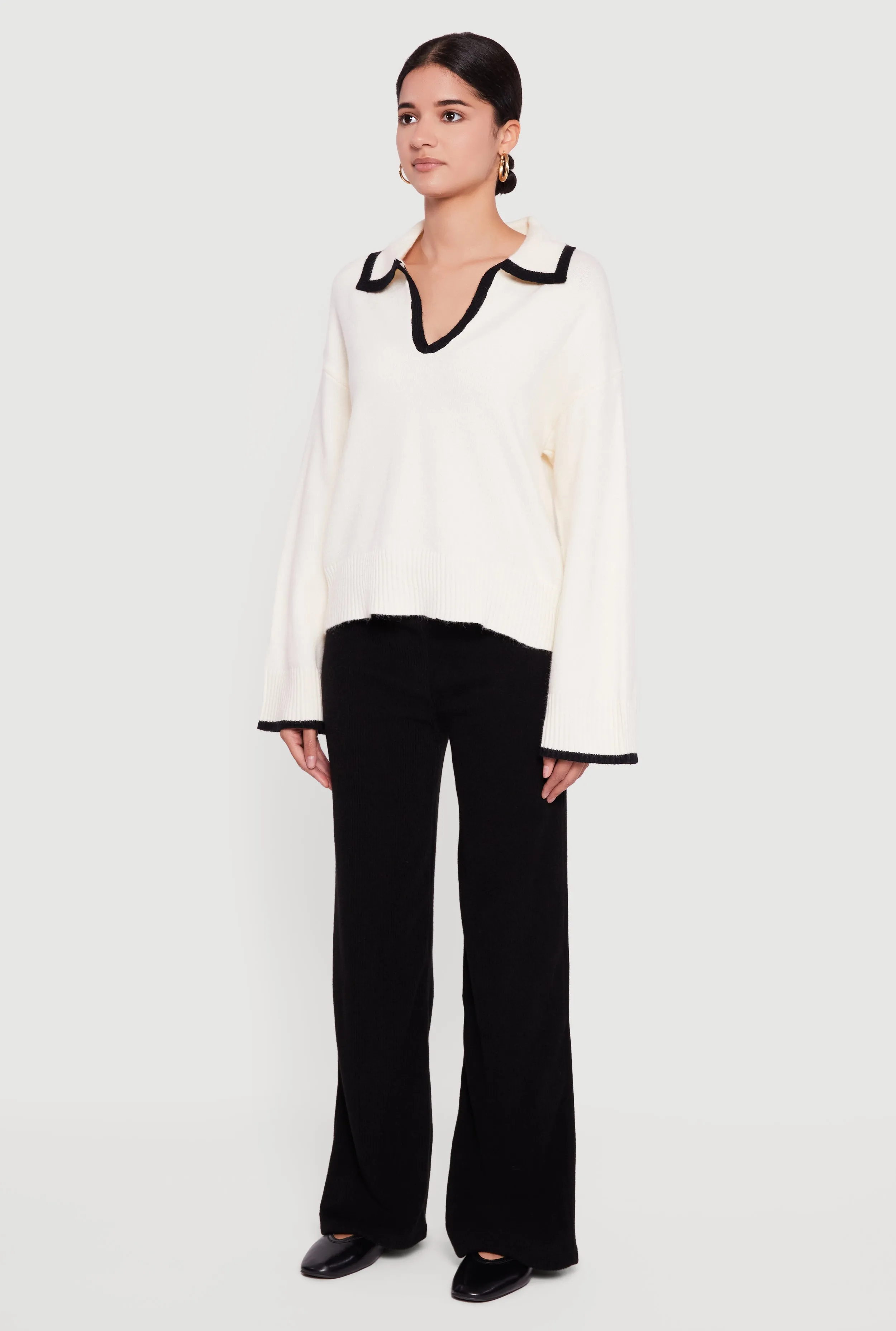 Contrast Trim Johnny Collar Polo Sweater sold by Rainbow product image thumbnail 5