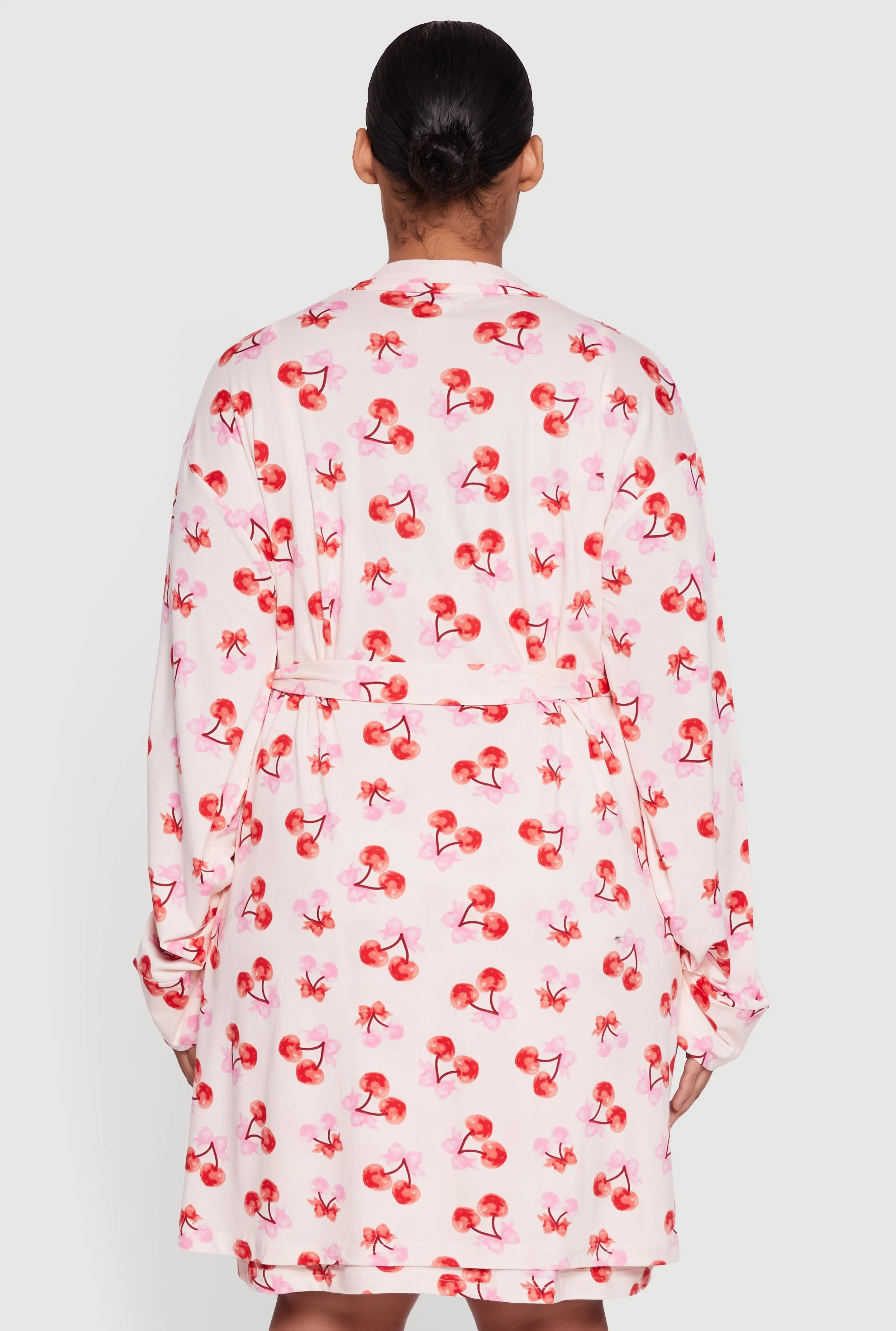 Plus Size Heart Cherry Print Robe and Cami Nightgown sold by Rainbow product image thumbnail 5