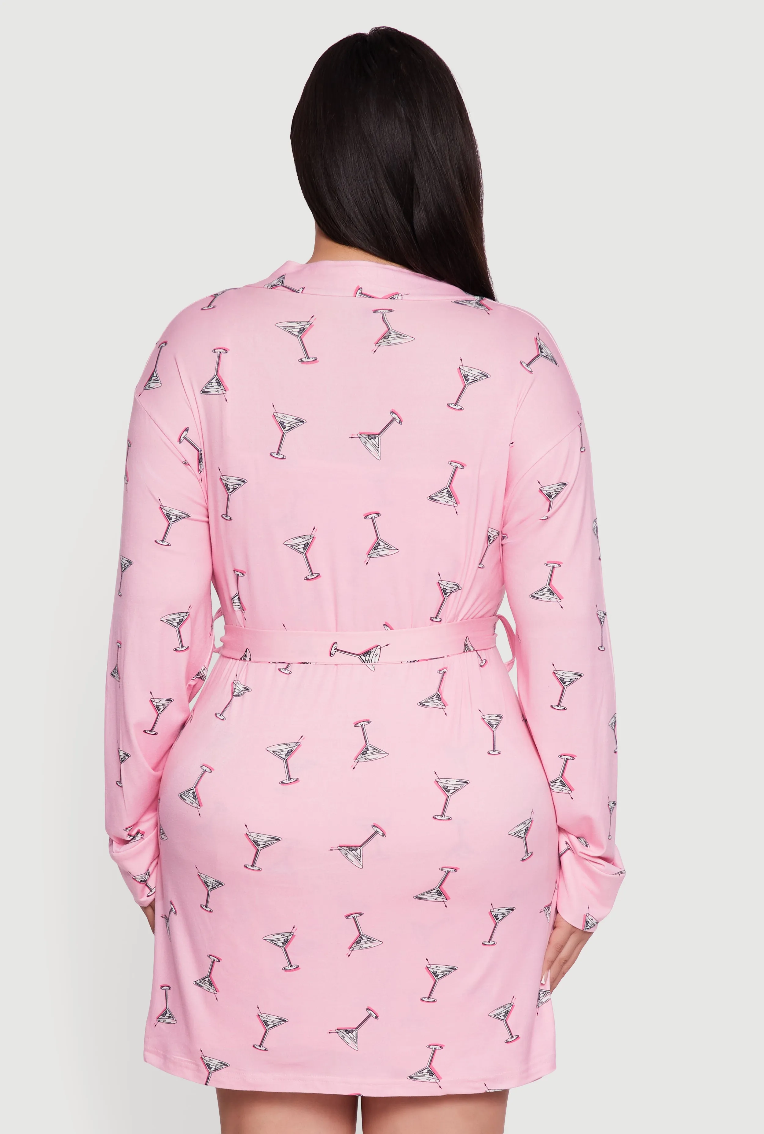 Plus Size Martini Print Robe and Cami Nightgown sold by Rainbow product image thumbnail 5