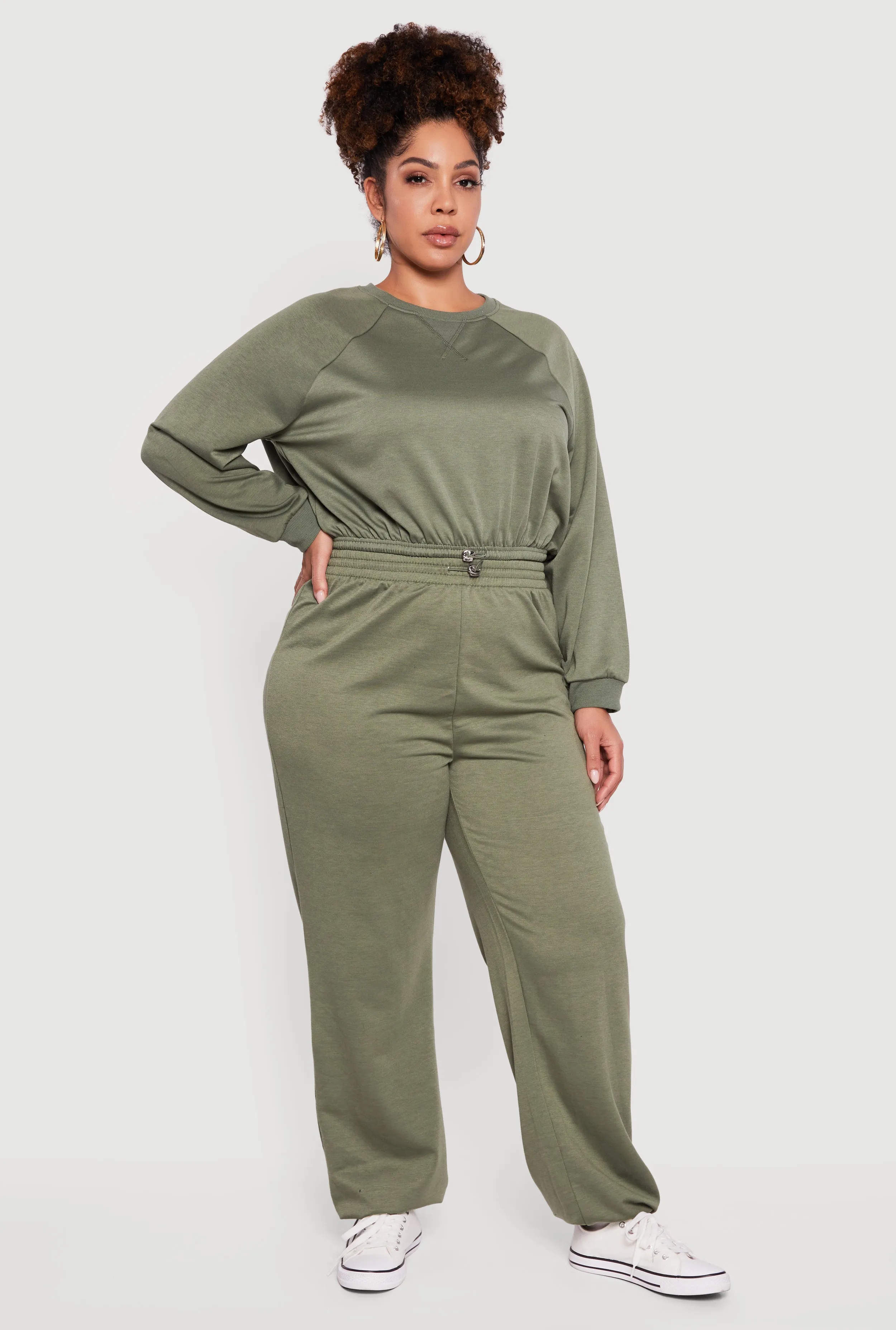 Plus Size Almost Famous Toggle Drawstring Waist Sweatpants sold by Rainbow