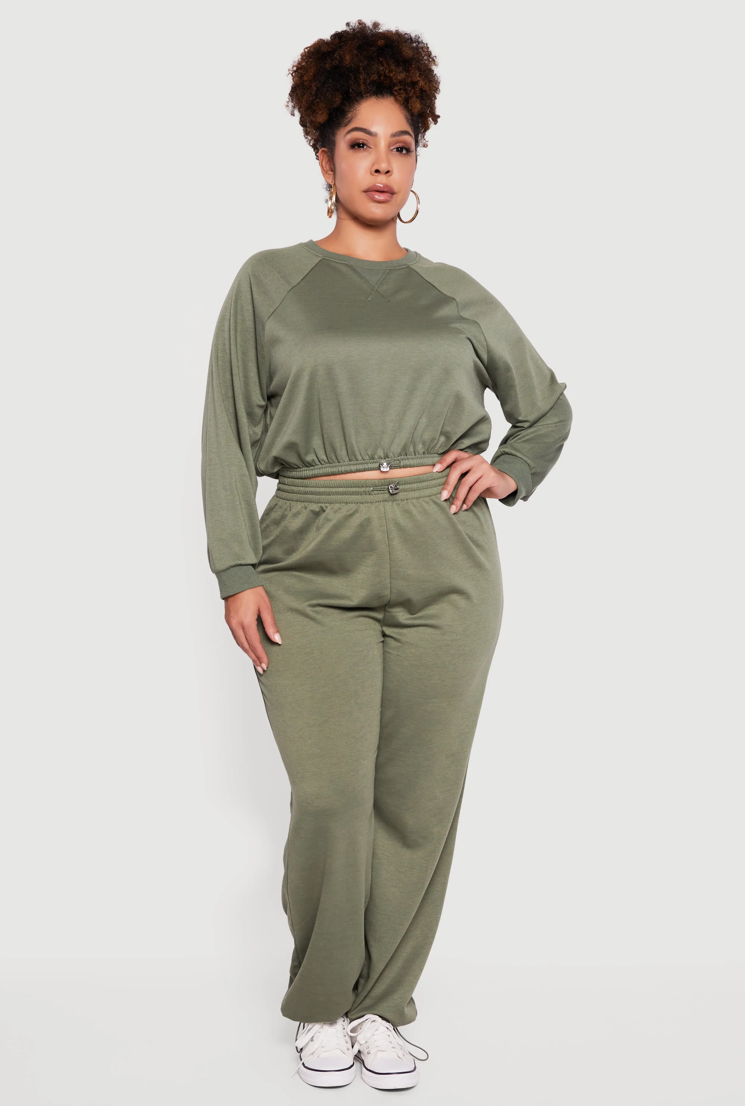 Plus Size Almost Famous Drawstring Hem Sweatshirt sold by Rainbow product image thumbnail 2