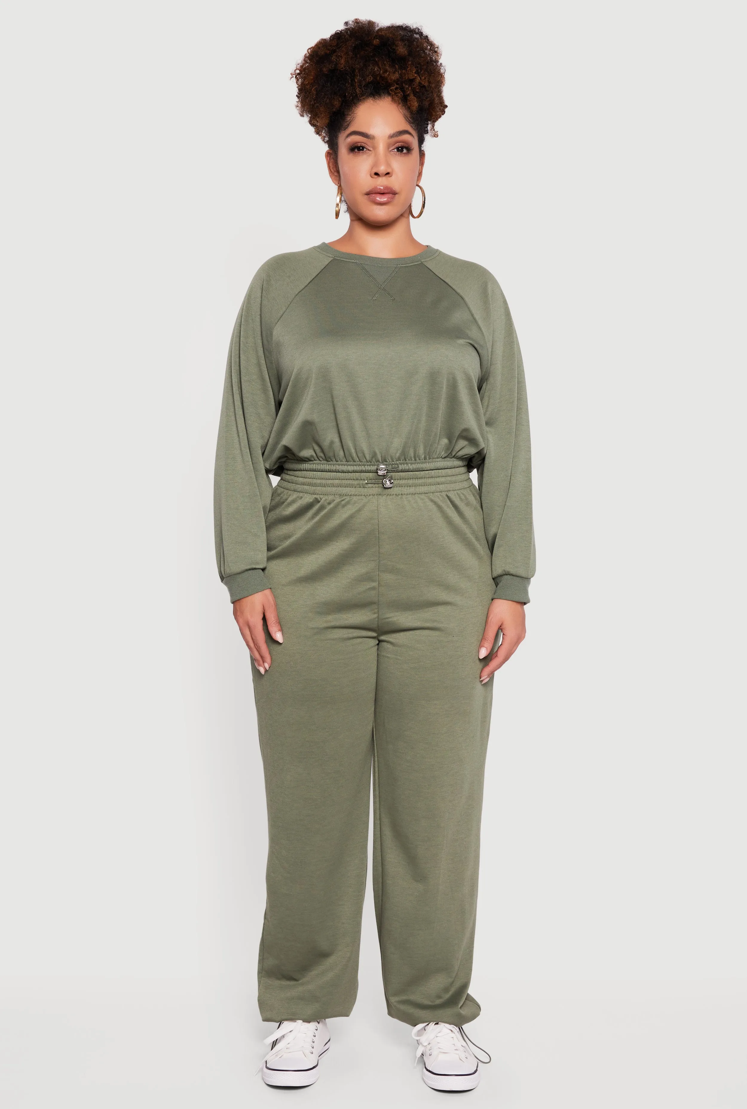 Plus Size Almost Famous Drawstring Hem Sweatshirt sold by Rainbow product image thumbnail 3